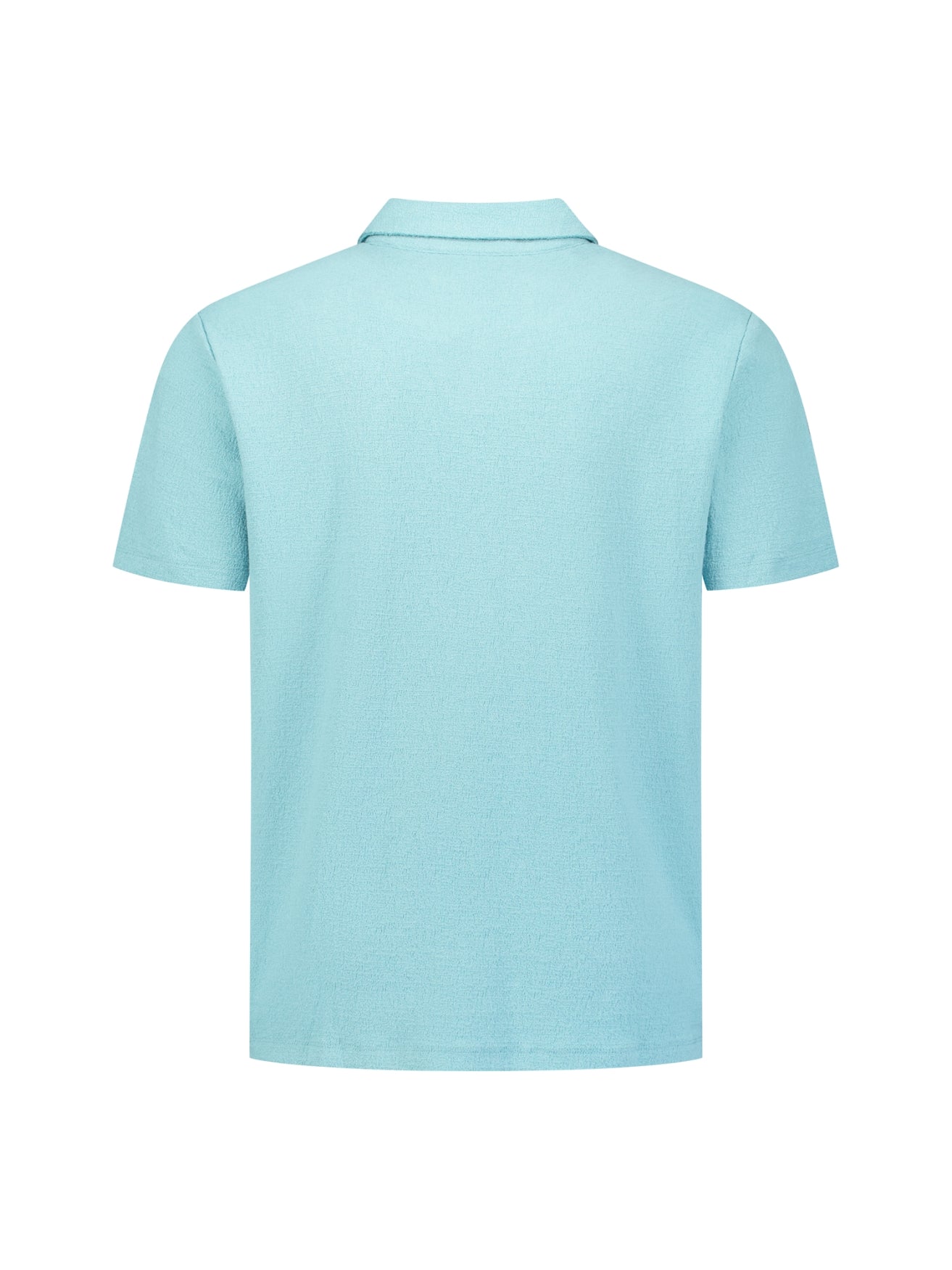 Korte mouwen getextureerde V-hals polo | Seablue