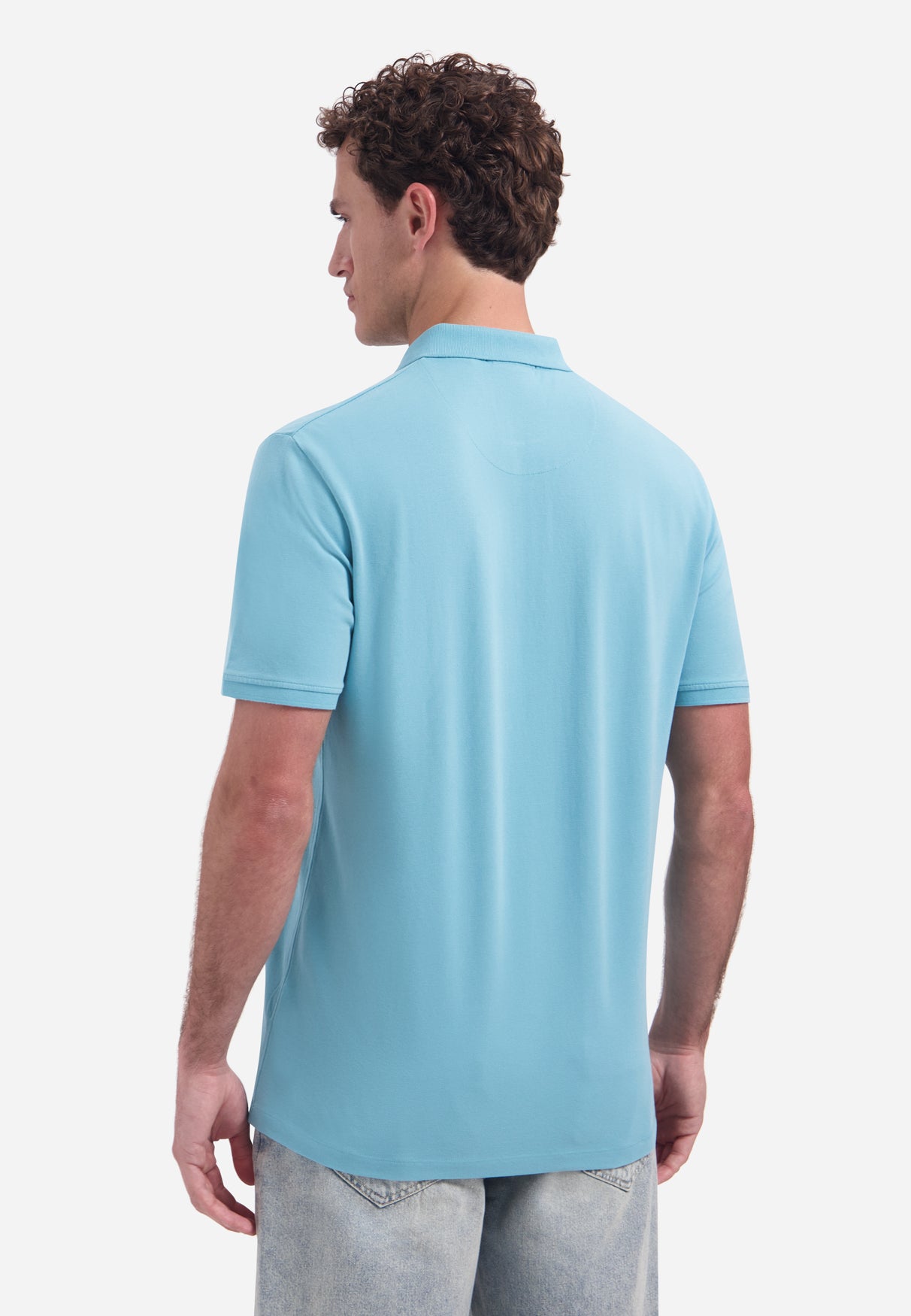 Short-sleeve half-zip polo | Seablue