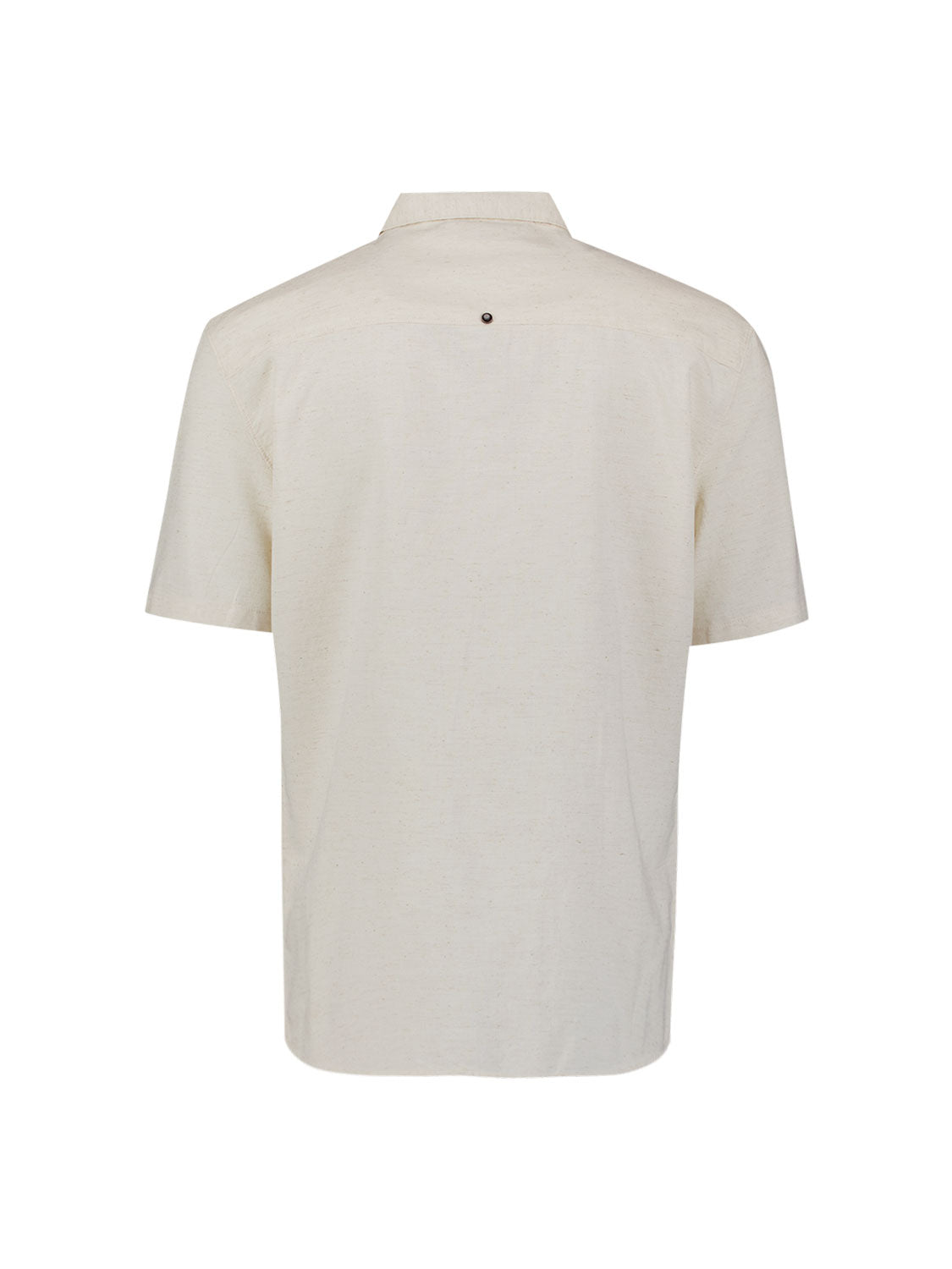 Short-sleeve shirt with embroidered flowers | Stone