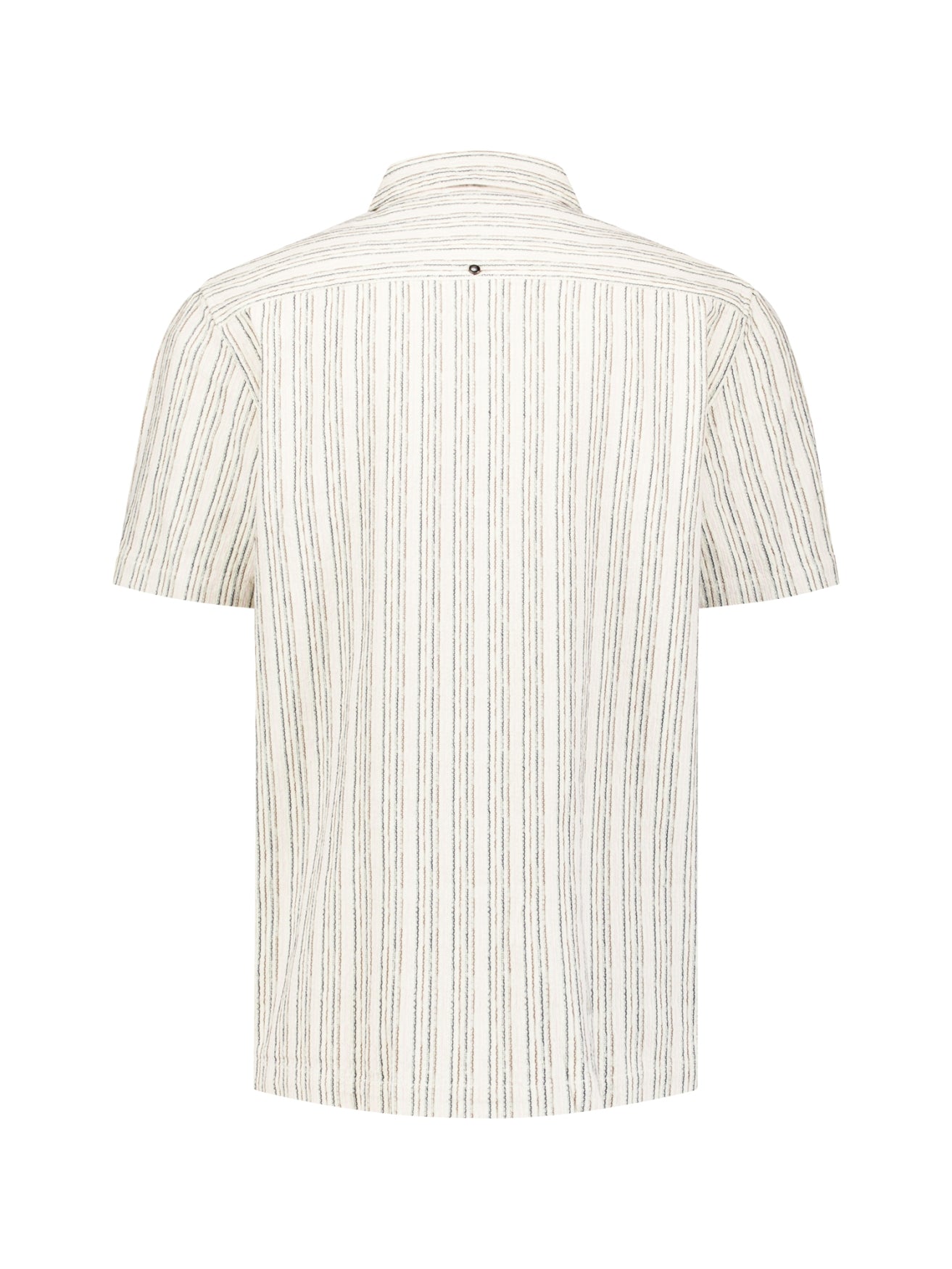Short-sleeve multi-color striped shirt | Stone