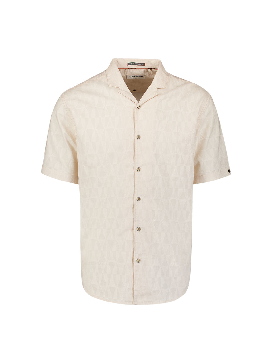 Overhemd met korte mouwen en jacquardprint | Stone