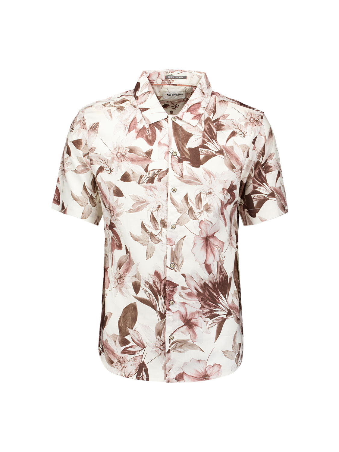 Overhemd met korte mouwen en bloemenprint | Coral
