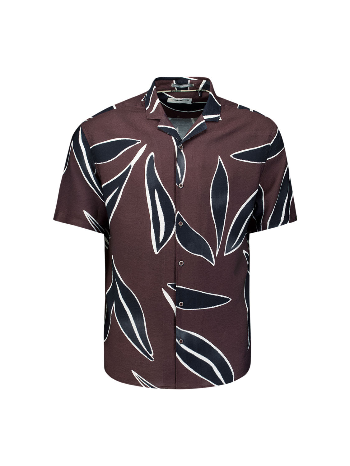 Shirt met korte mouwen en een gedurfd patroon | Dark Brown