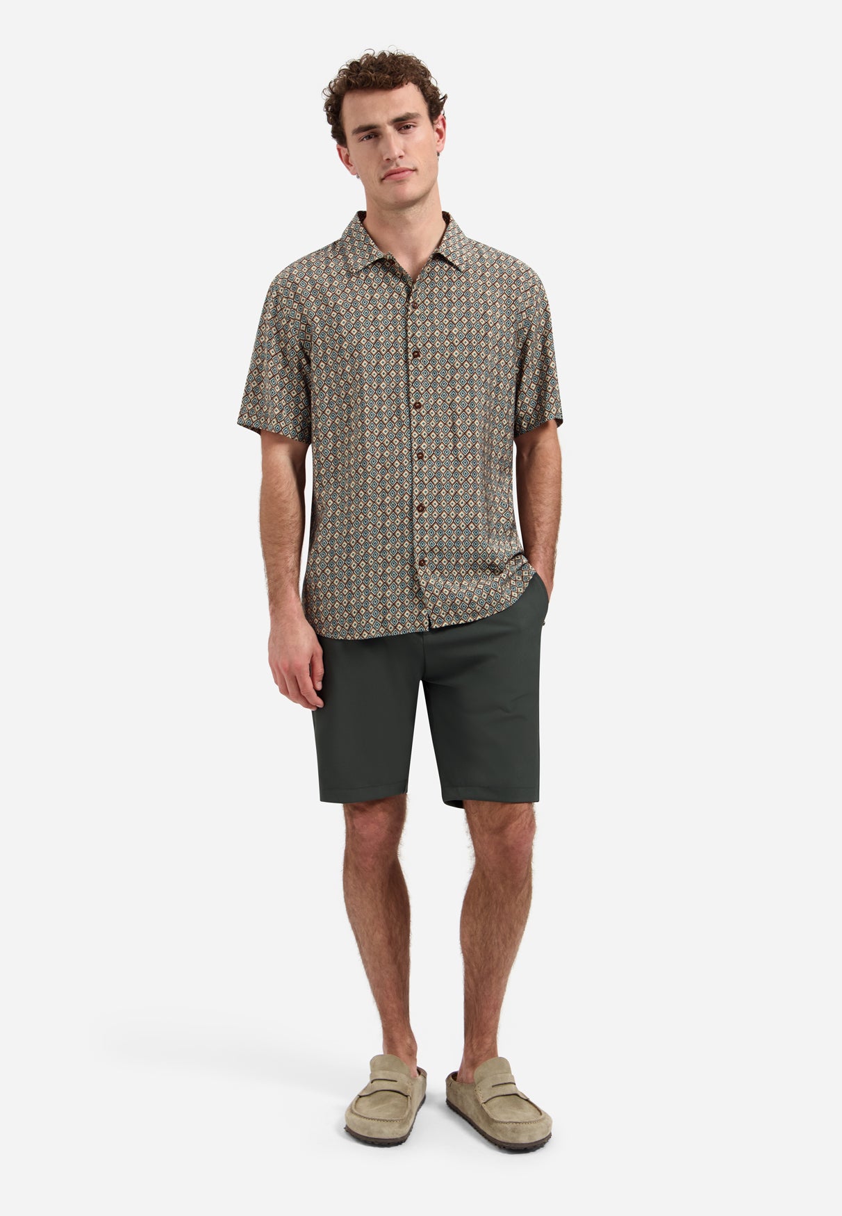 Overhemd met korte mouwen en all-over print | Seablue