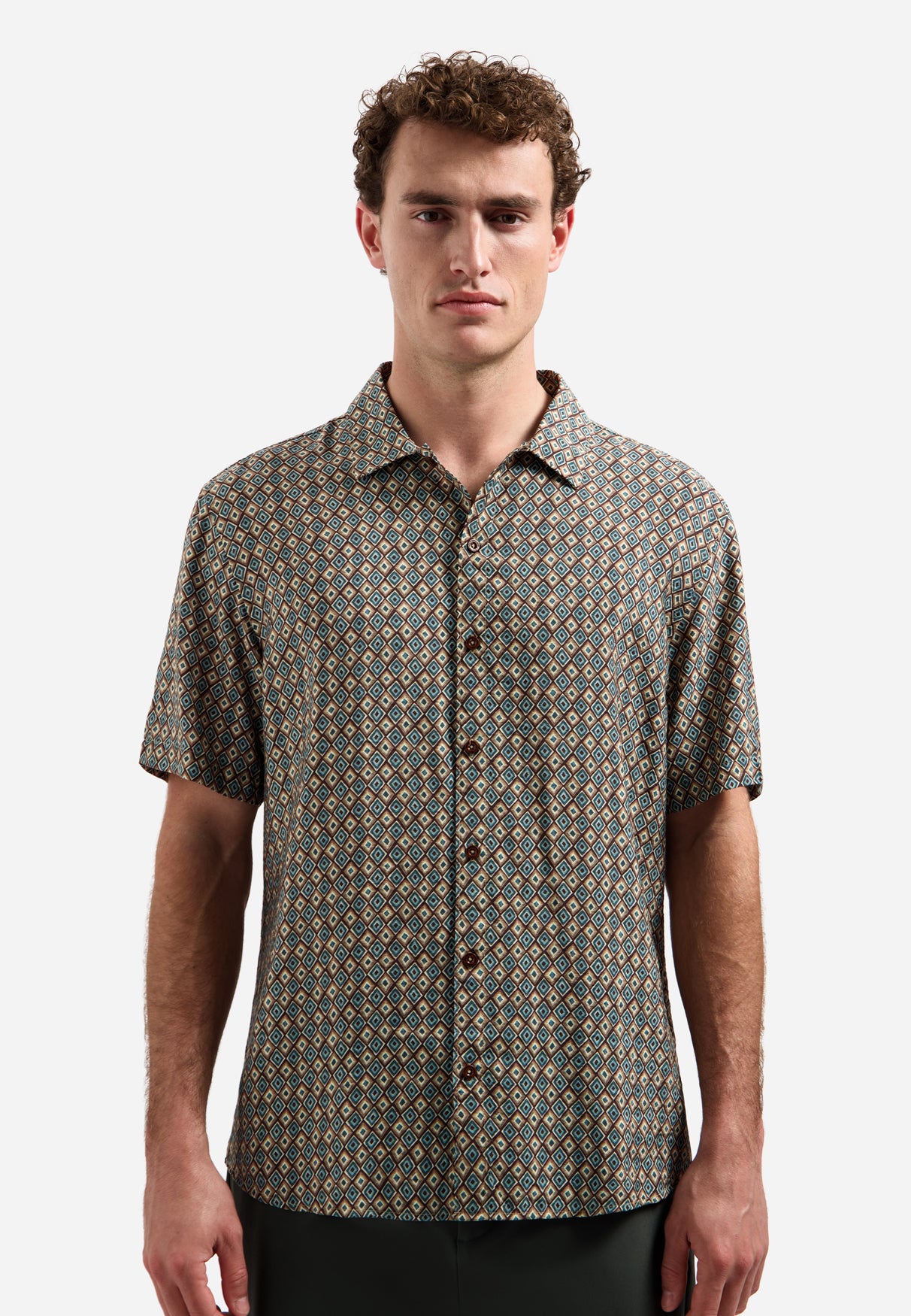 Short-sleeve shirt with an all-over print | Seablue