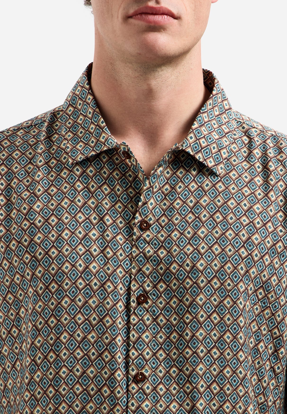 Short-sleeve shirt with an all-over print | Seablue