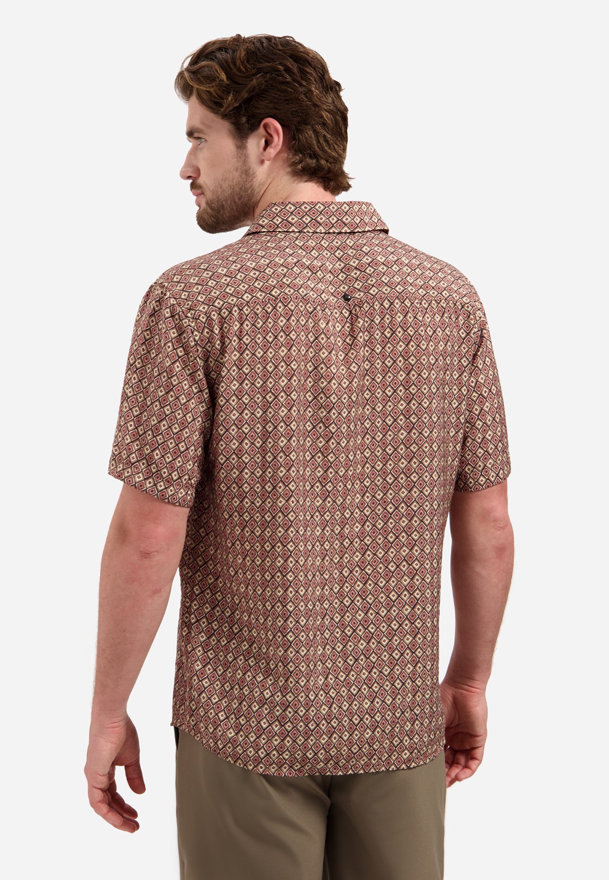 Overhemd met korte mouwen en all-over print | Coral