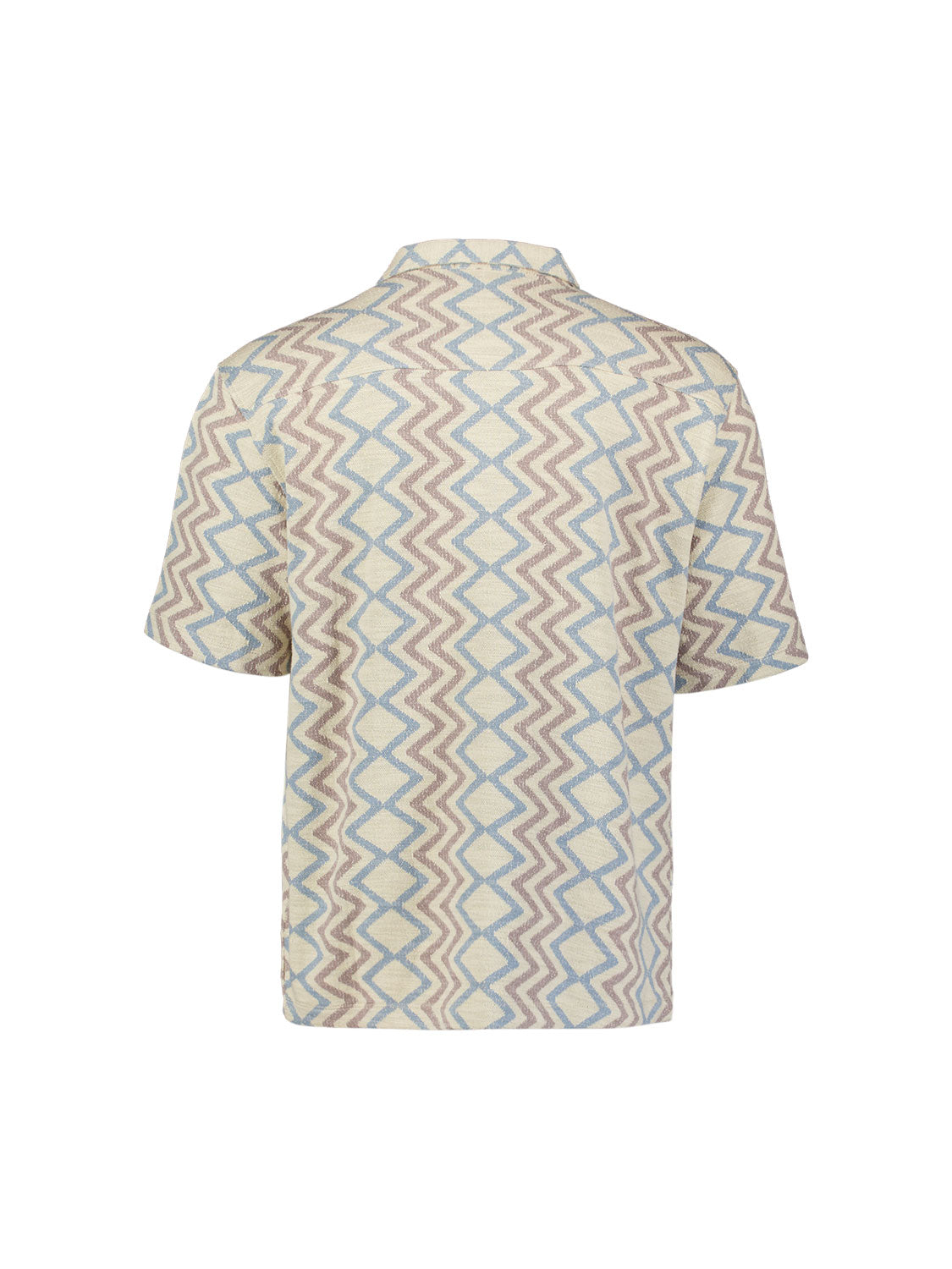 Overhemd met korte mouwen en zigzagprint | Stone