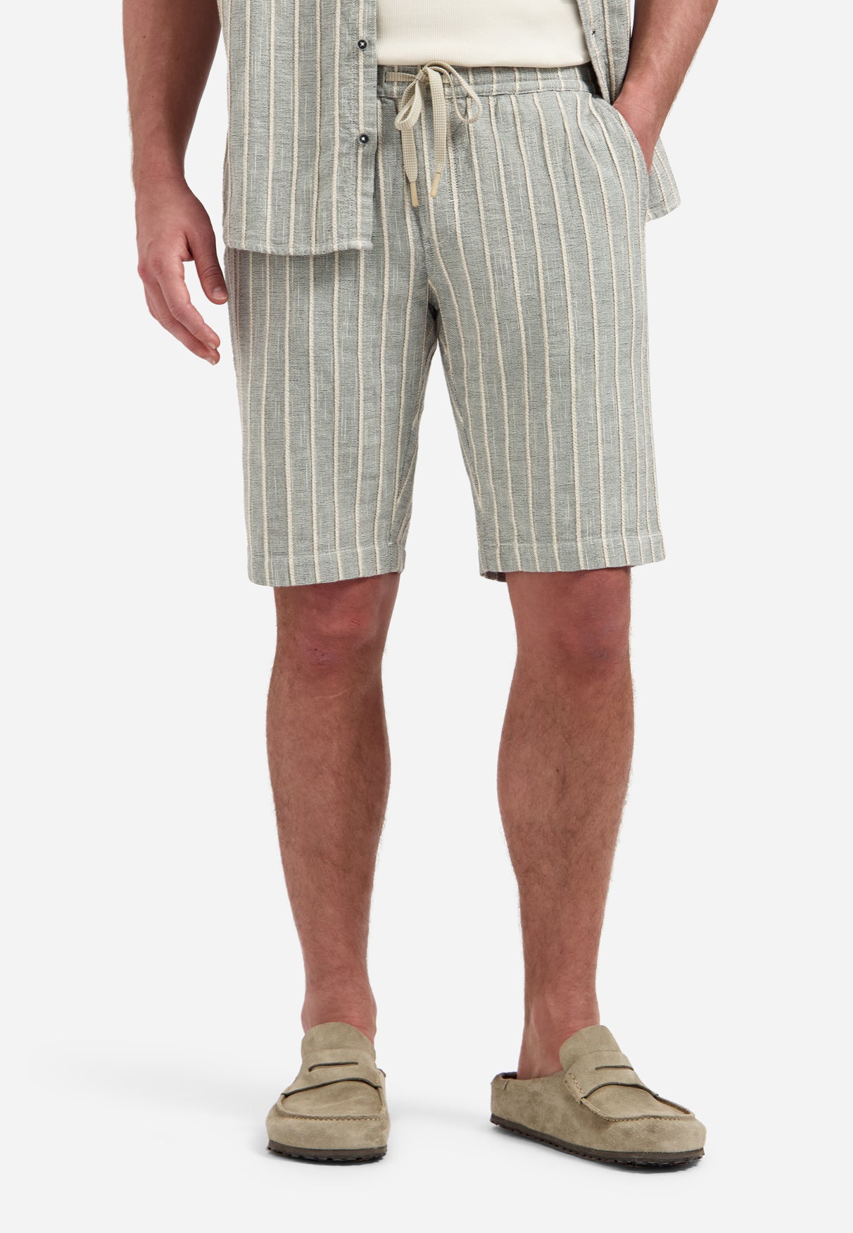 Gestreepte cargoshort met trekkoord | Sand