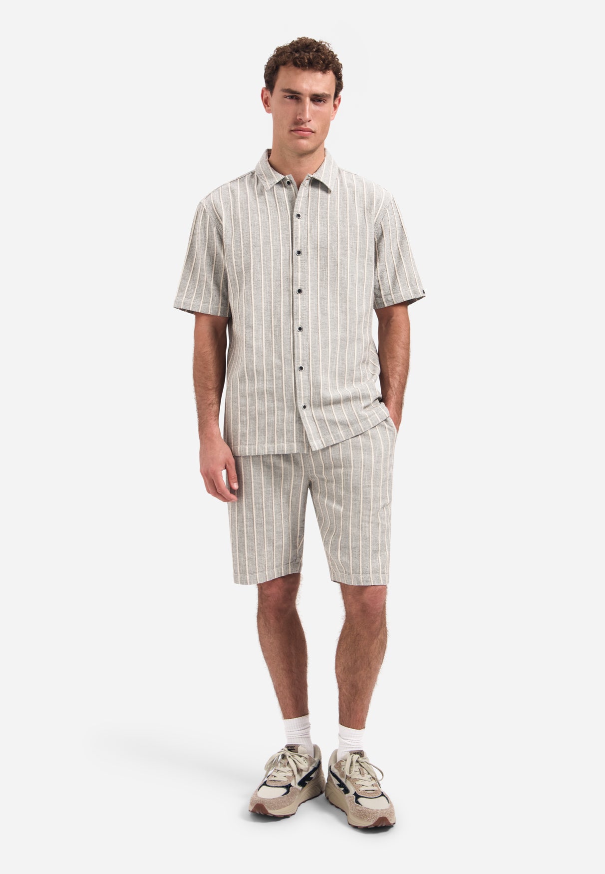 Gestreepte cargoshort met trekkoord | Sand