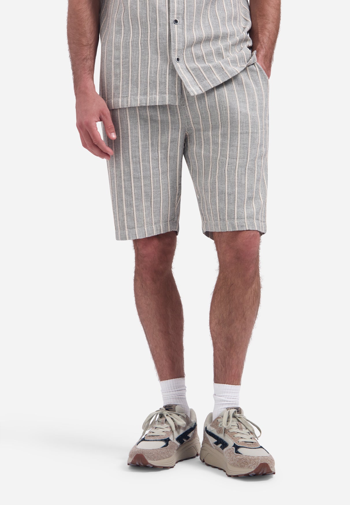 Gestreepte cargoshort met trekkoord | Sand