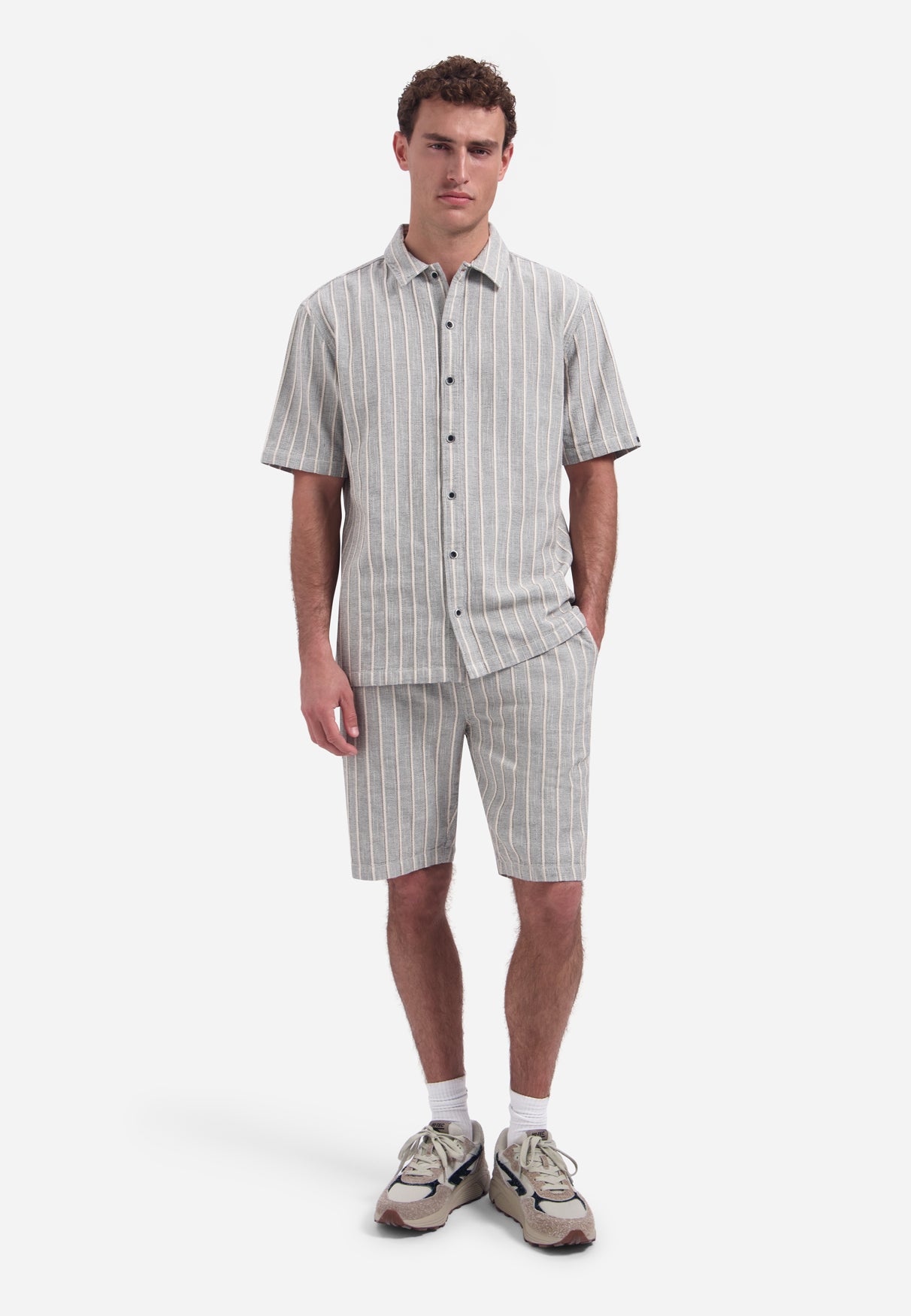 Gestreepte cargoshort met trekkoord | Sand
