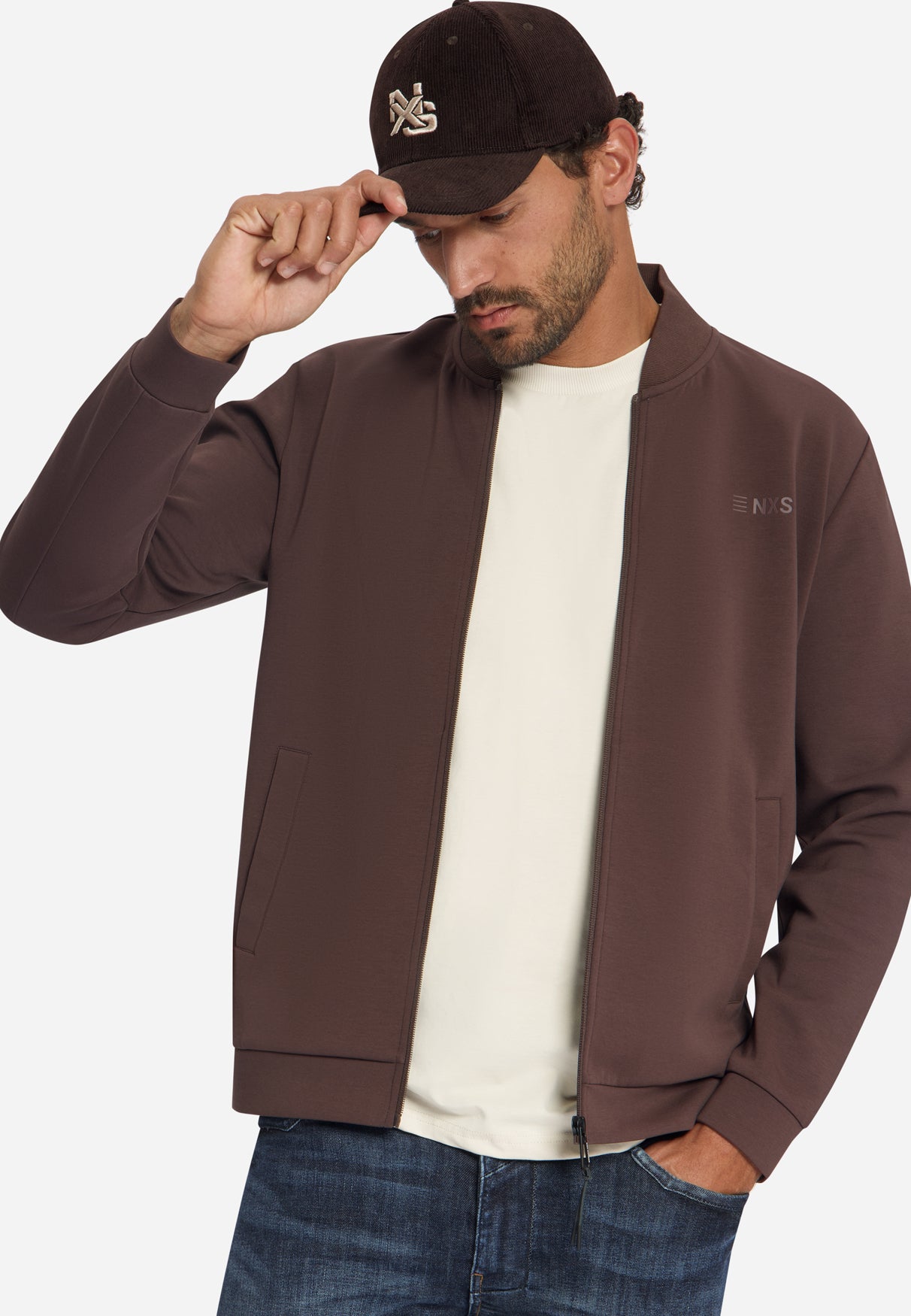 Veste Sweat Bomber | Dark Brown