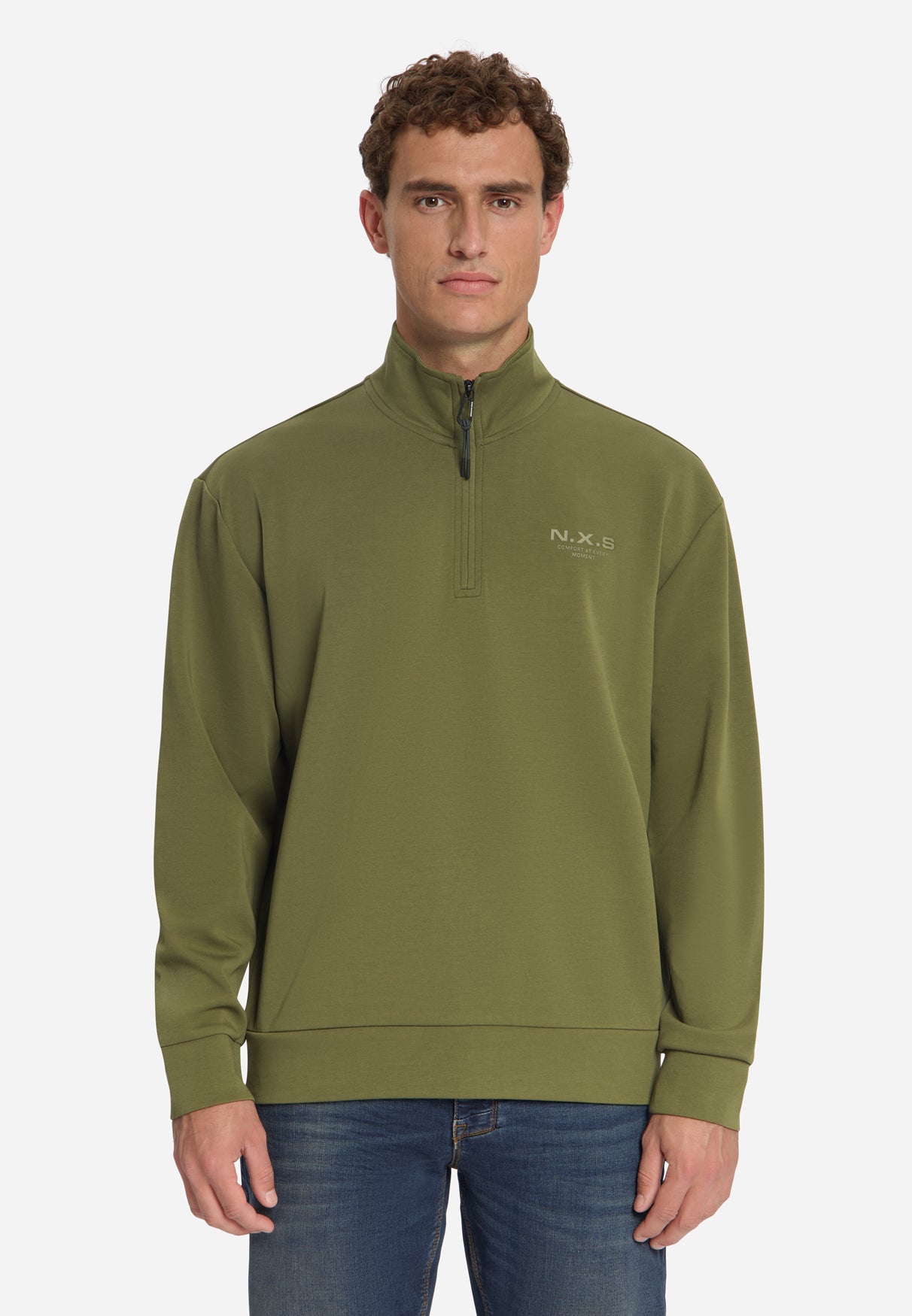 Sweater met Halve Rits | Moss