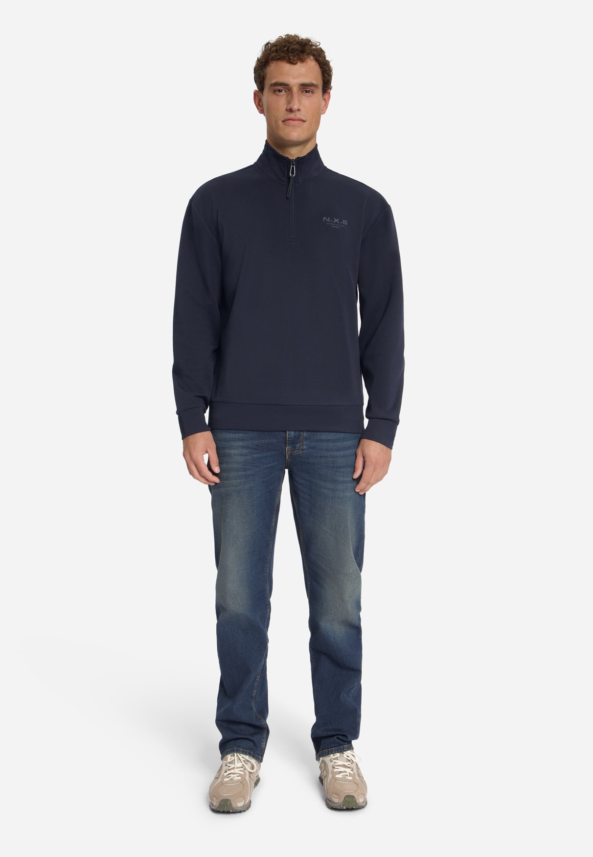 Sweater met Halve Rits | Dark Night
