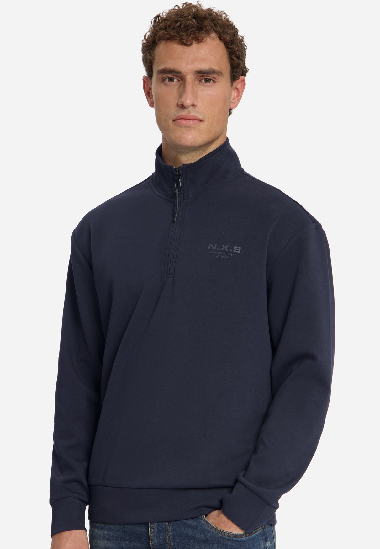 Sweater met Halve Rits | Dark Night