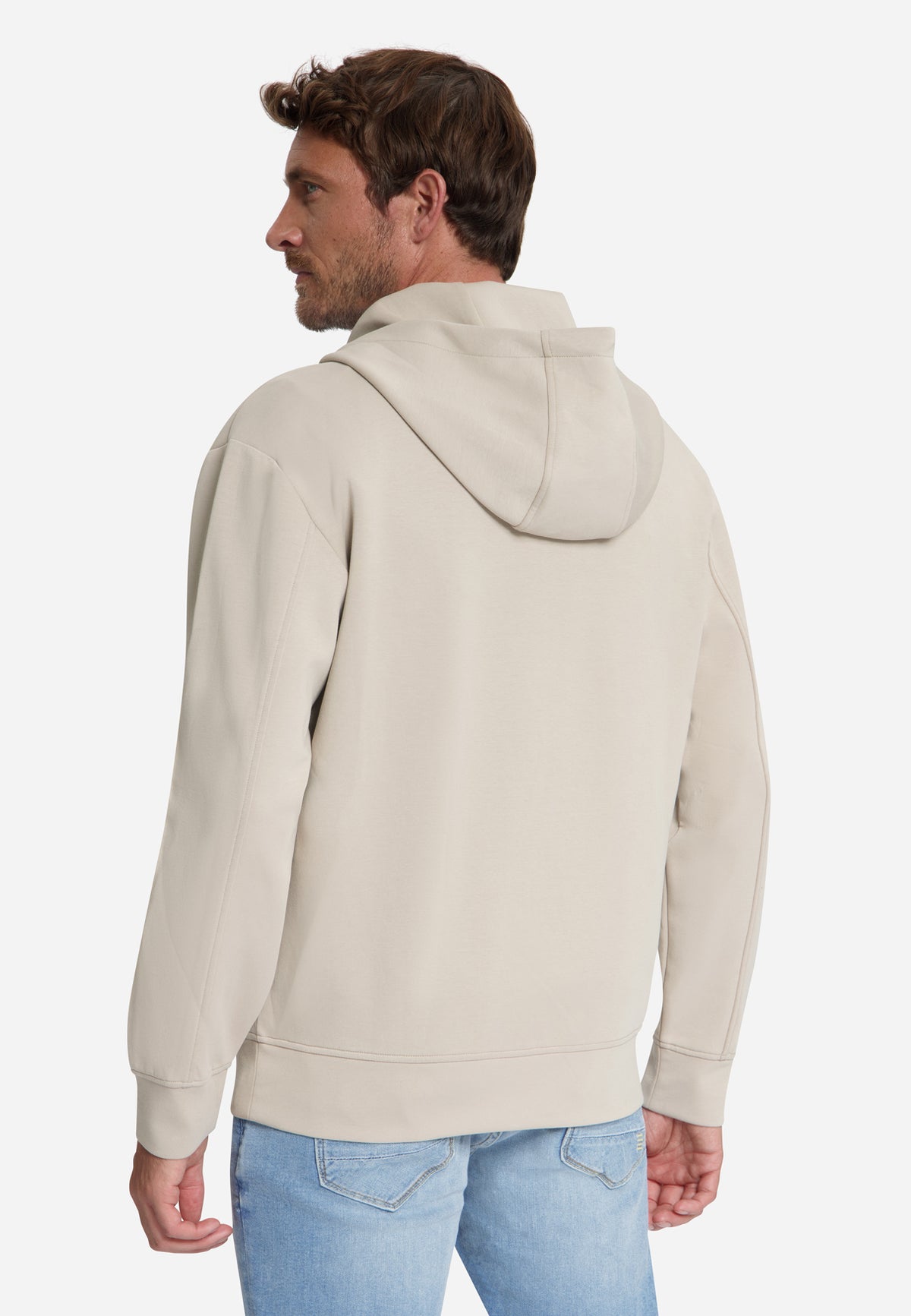 Sweatvest met capuchon en ritssluiting | Cement