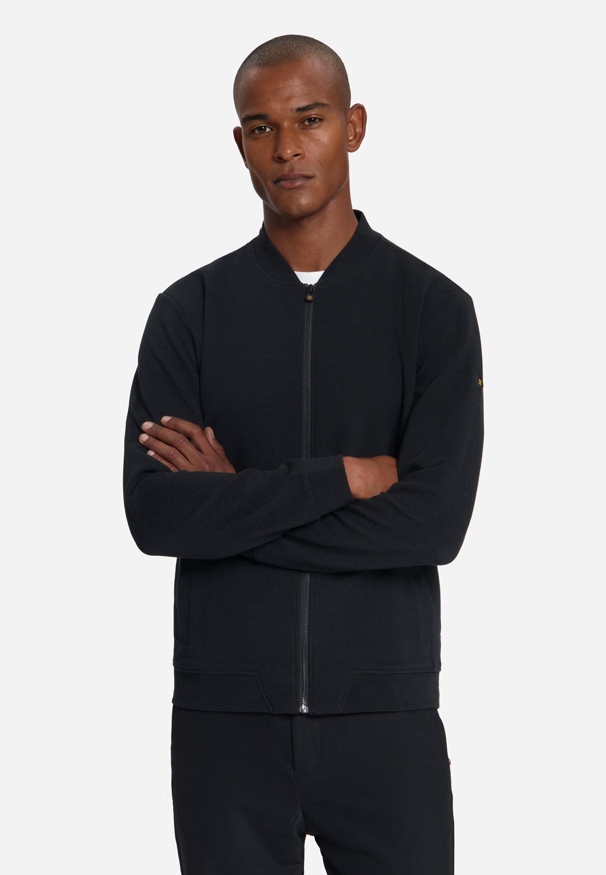 Sweater met structuur en ritssluiting | Black