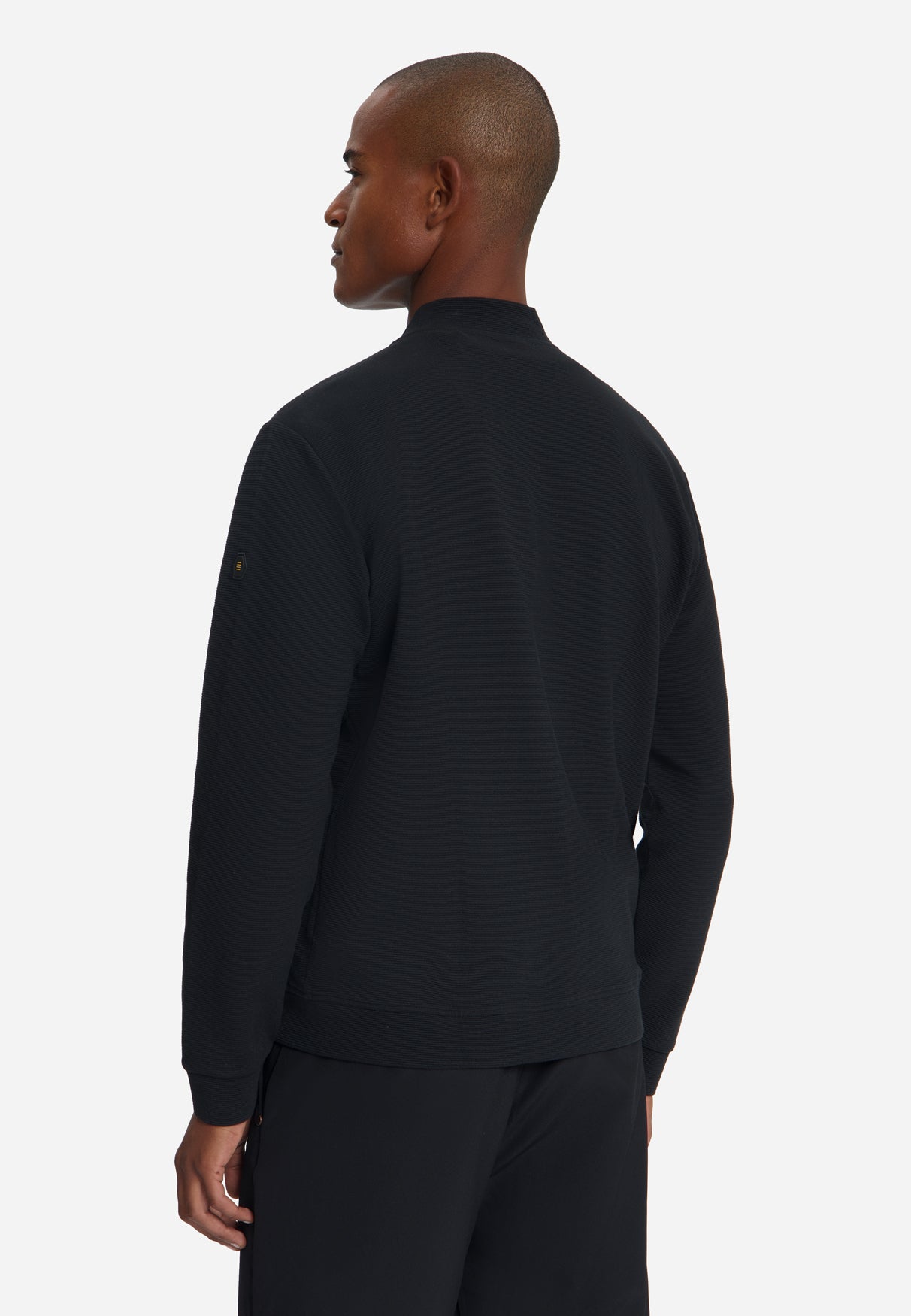 Sweater met structuur en ritssluiting | Black