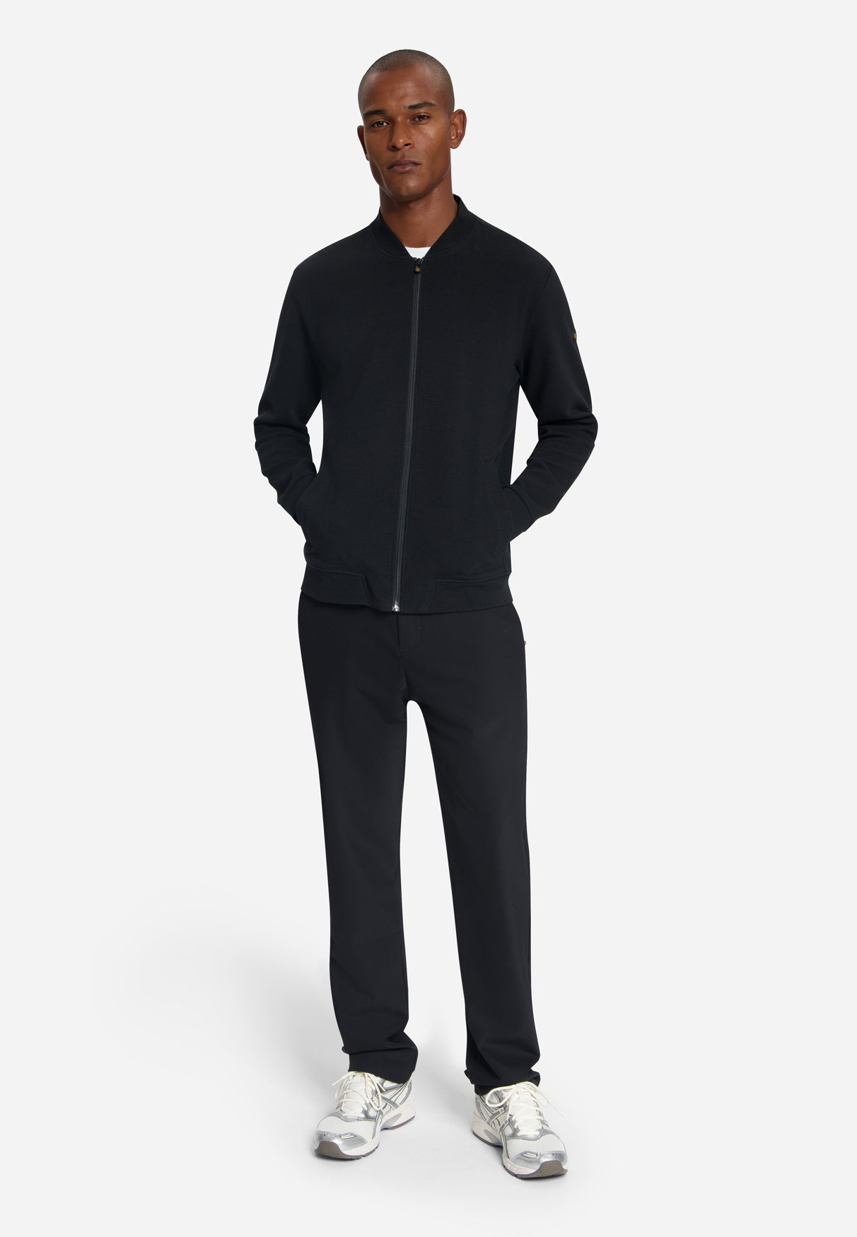 Sweater met structuur en ritssluiting | Black
