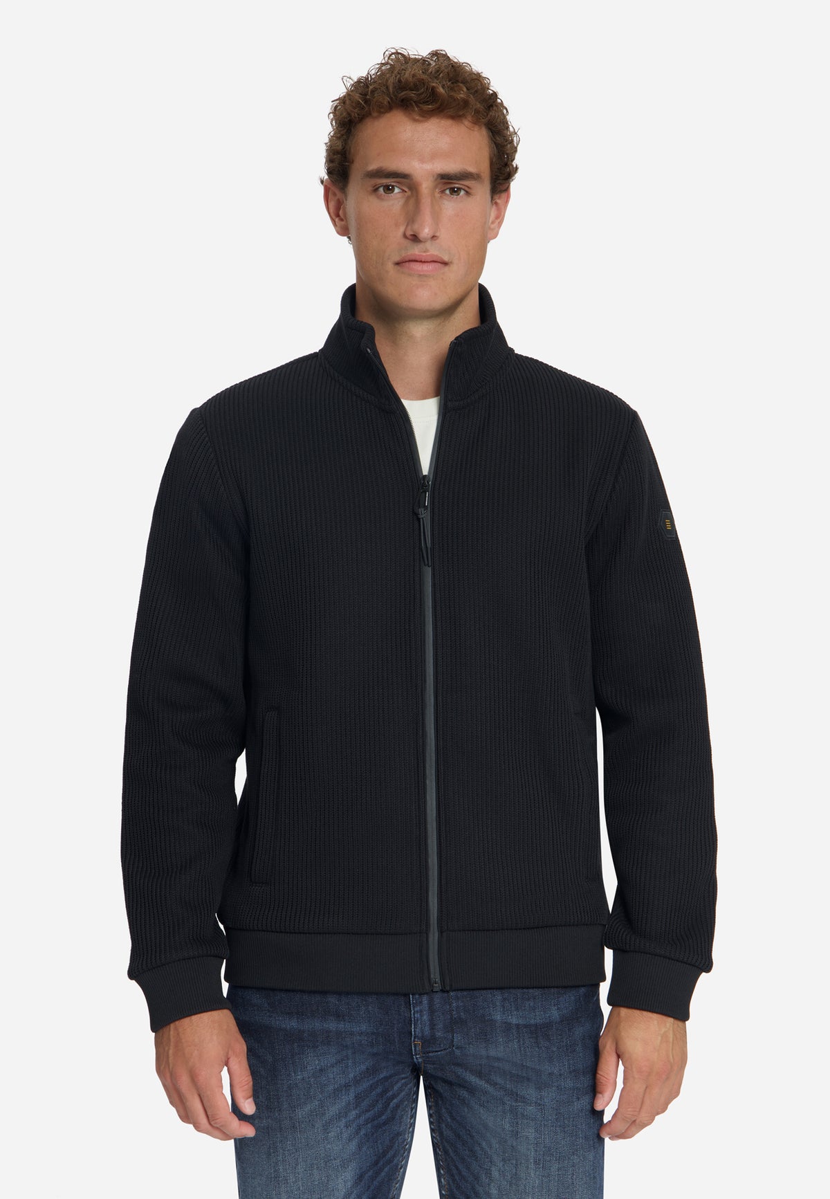 Pull côtelé zippé | Black