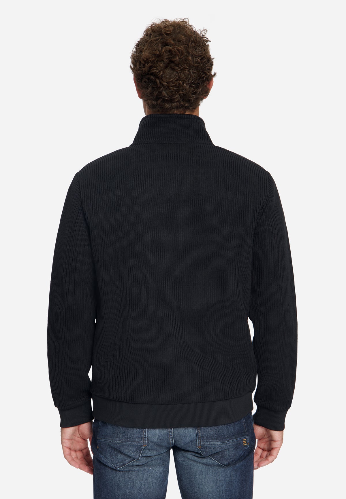 Pull côtelé zippé | Black