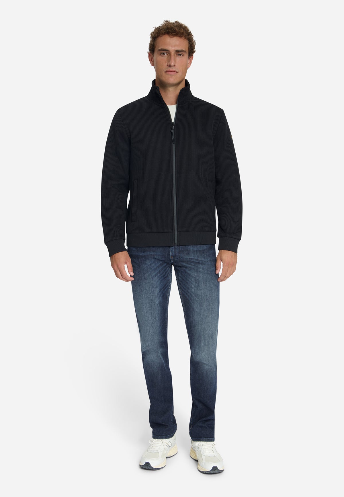 Pull côtelé zippé | Black