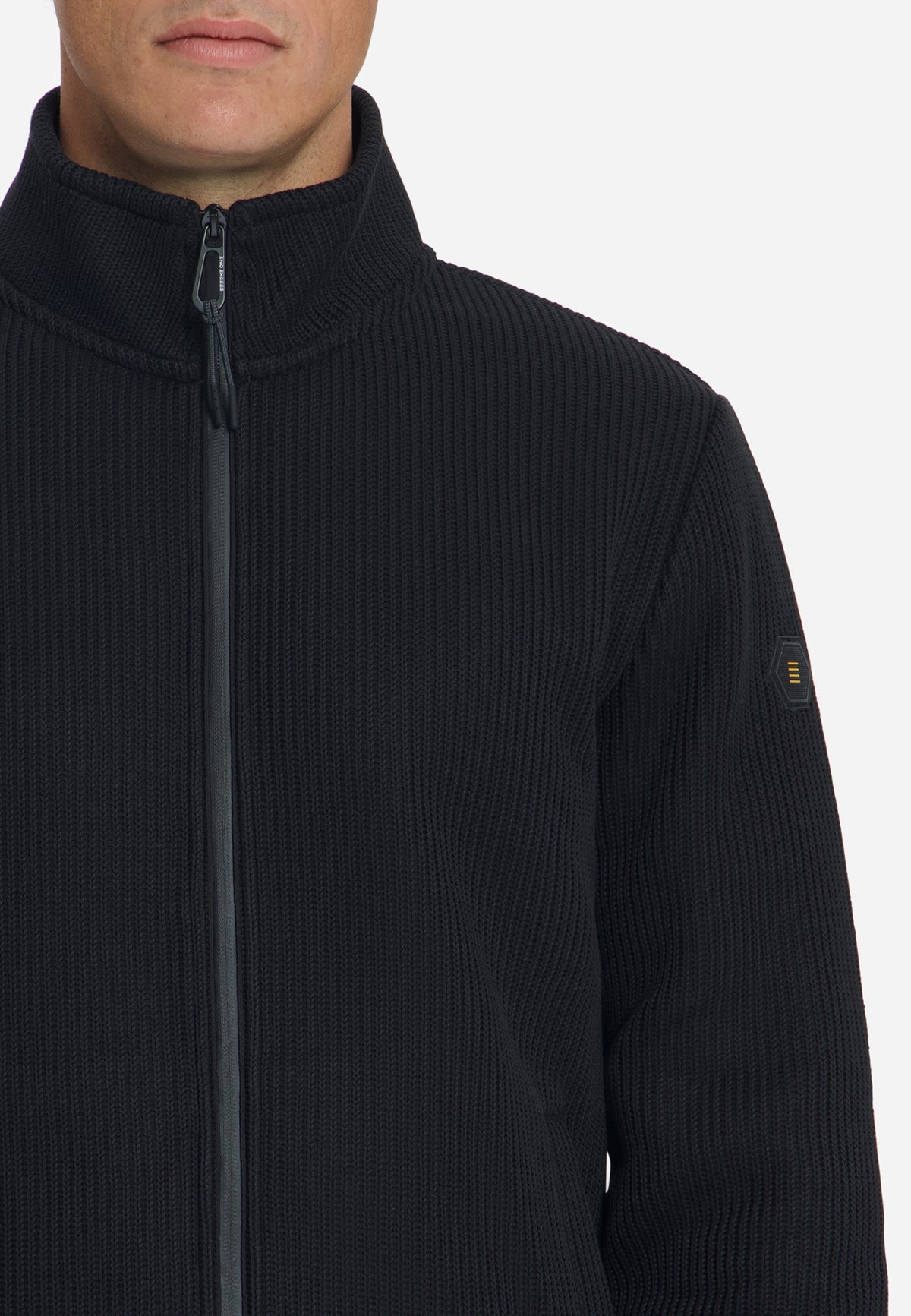 Pull côtelé zippé | Black