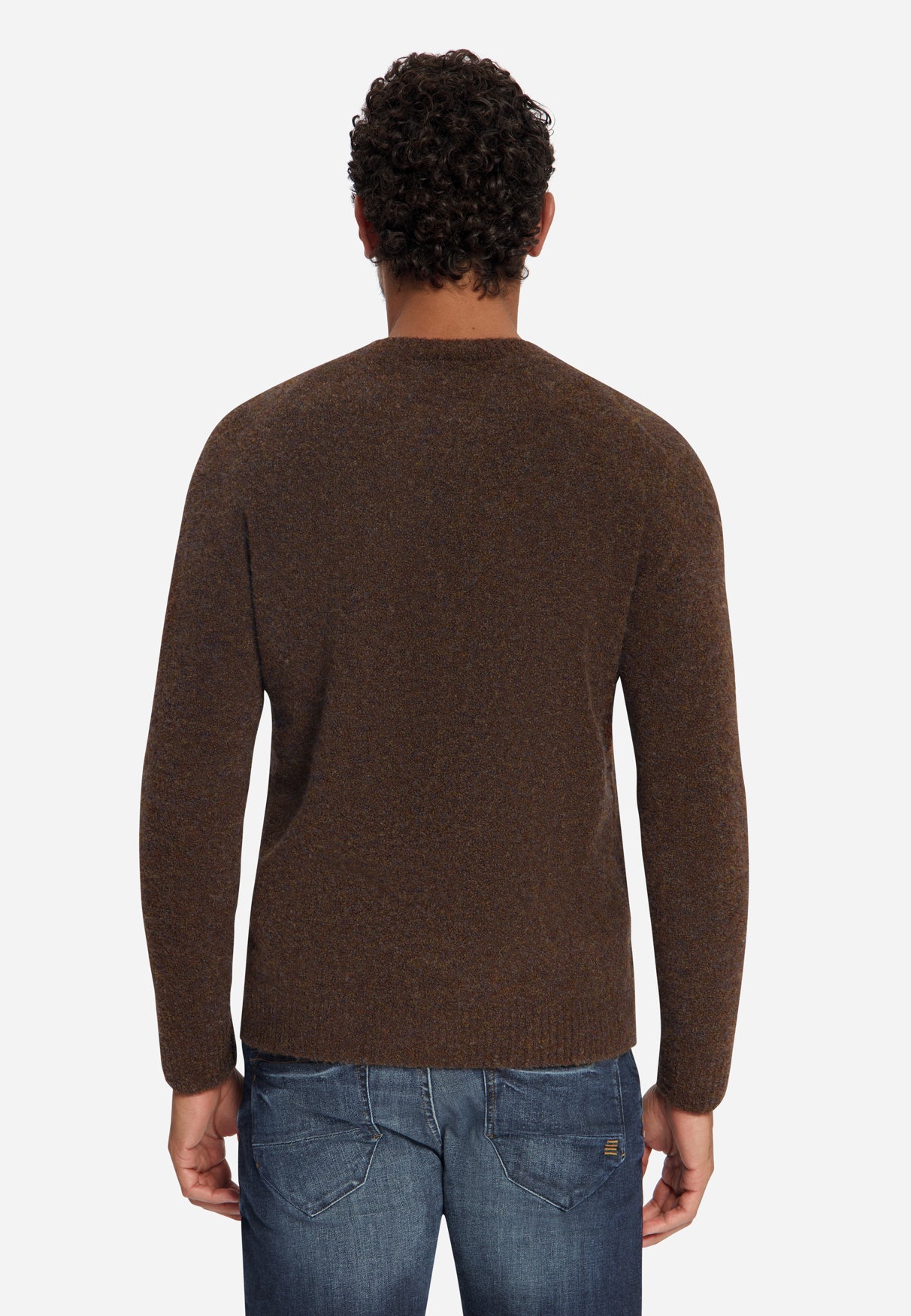 Pull en maille mélangée douce | Marron foncé