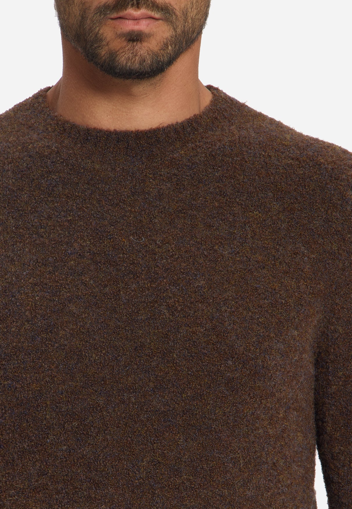 Pull en maille mélangée douce | Marron foncé