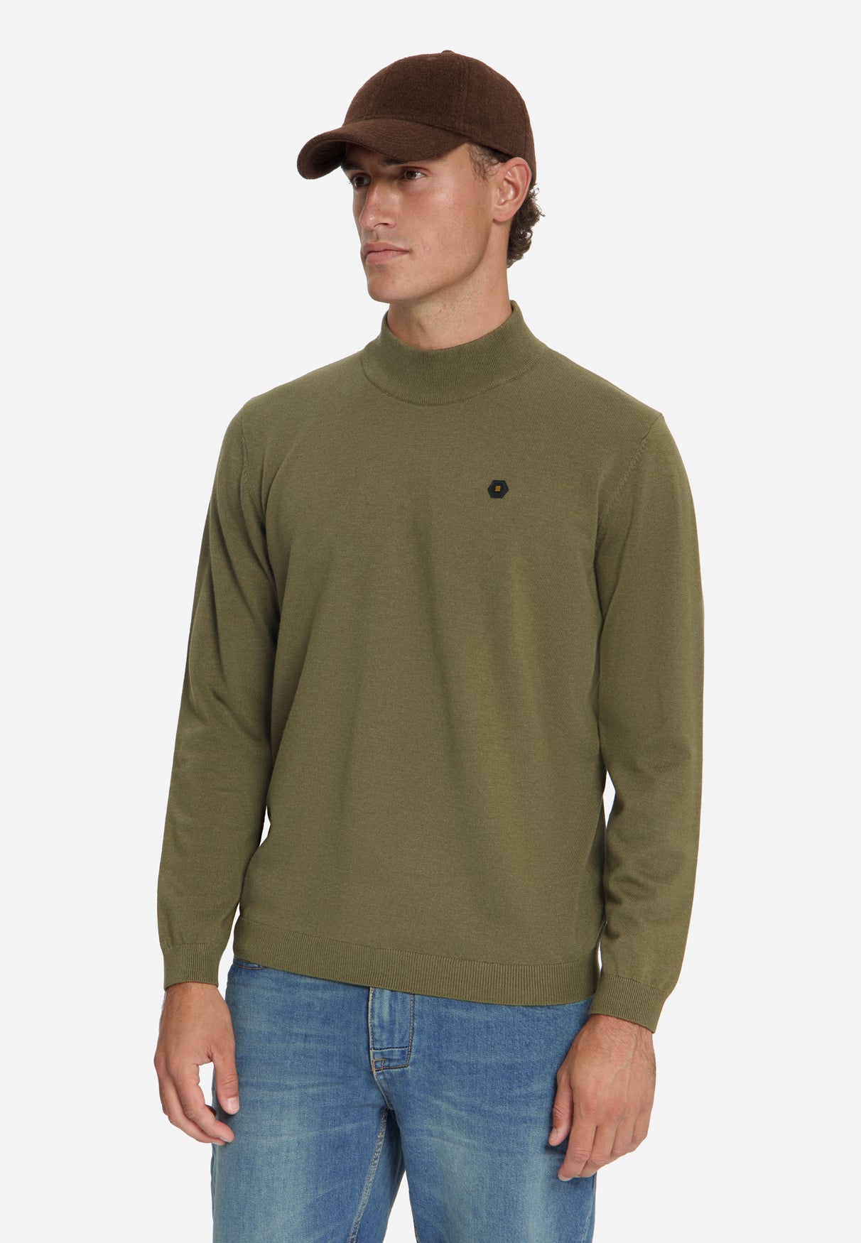 Pull à col roulé en maille fine | moss