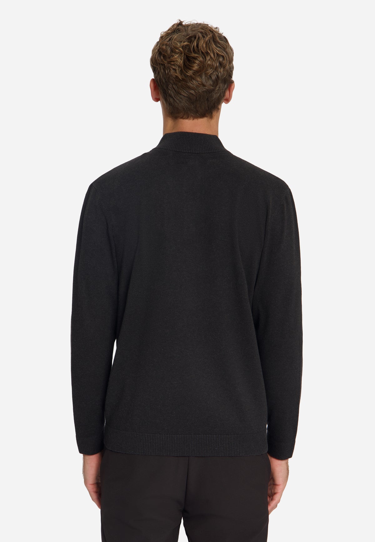 Trui met knoopkraag | Dark Brown