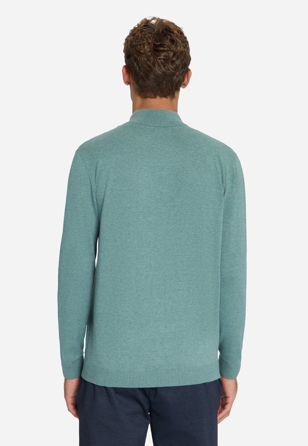 Trui met knoopkraag | Dusty Blue