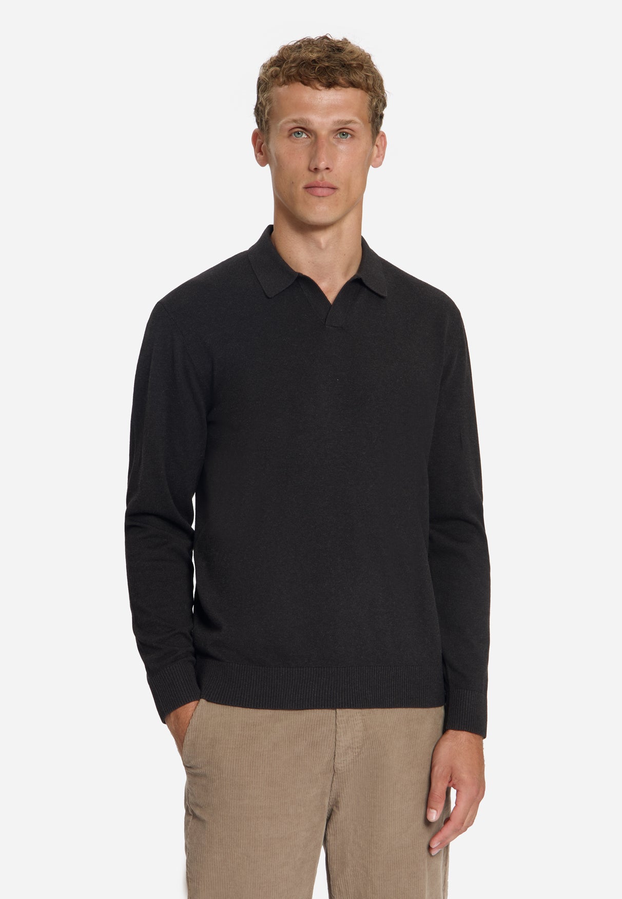 Fijngebreide polotrui | Dark Brown