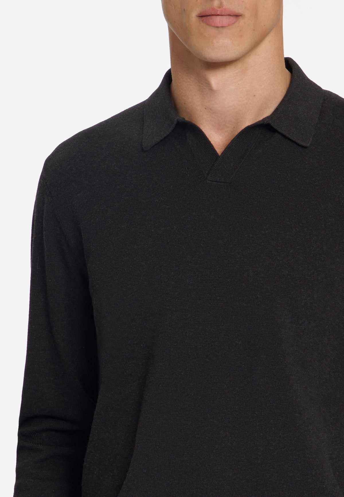 Fijngebreide polotrui | Dark Brown