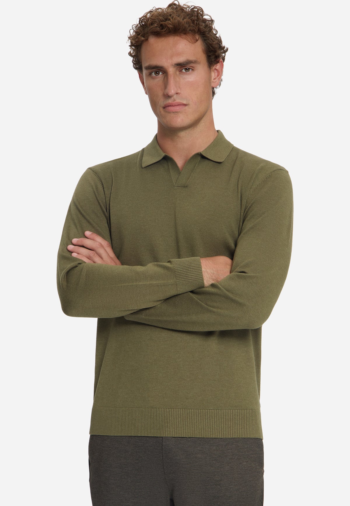 Fijn gebreide polotrui | Moss