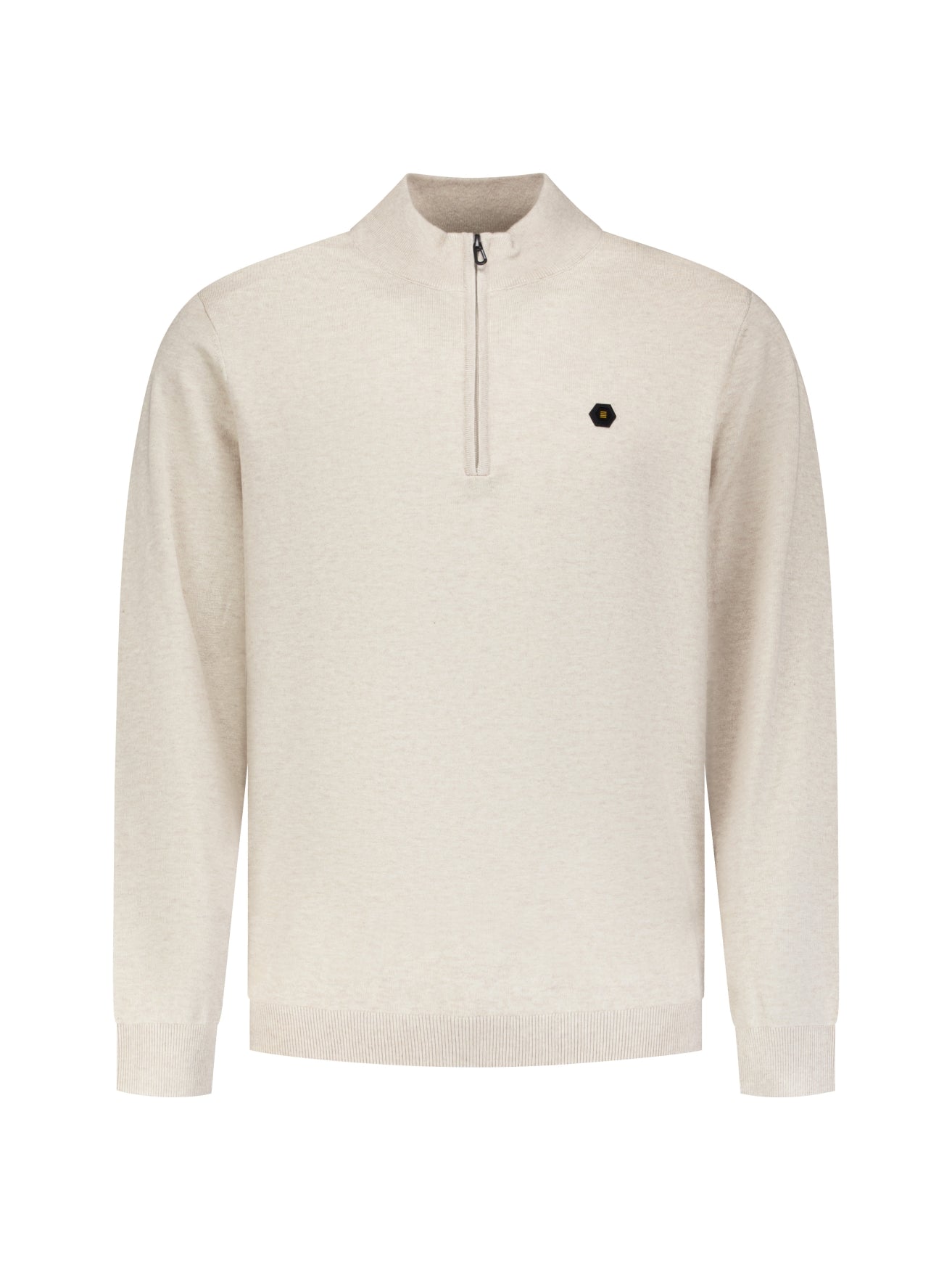 Melange Half-Zip Trui | Stone