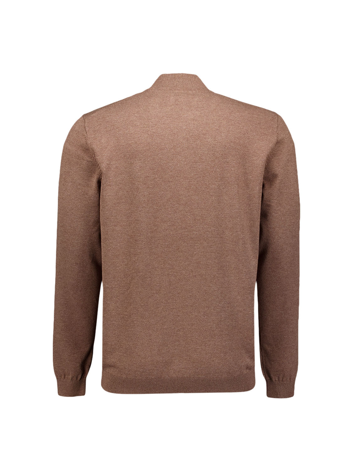 Pull Col Zippé Mélange | Light Brown