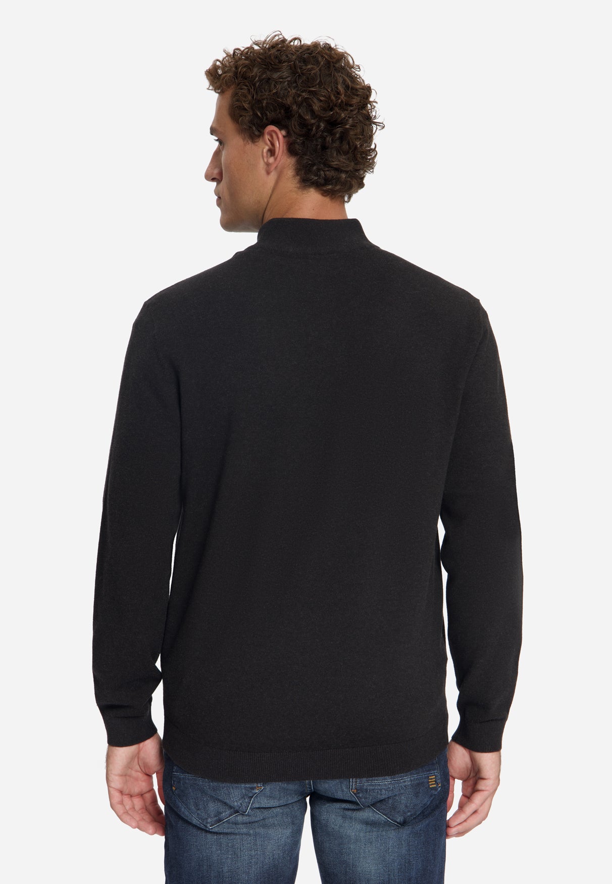 Melange Half-Zip Trui | Dark Brown