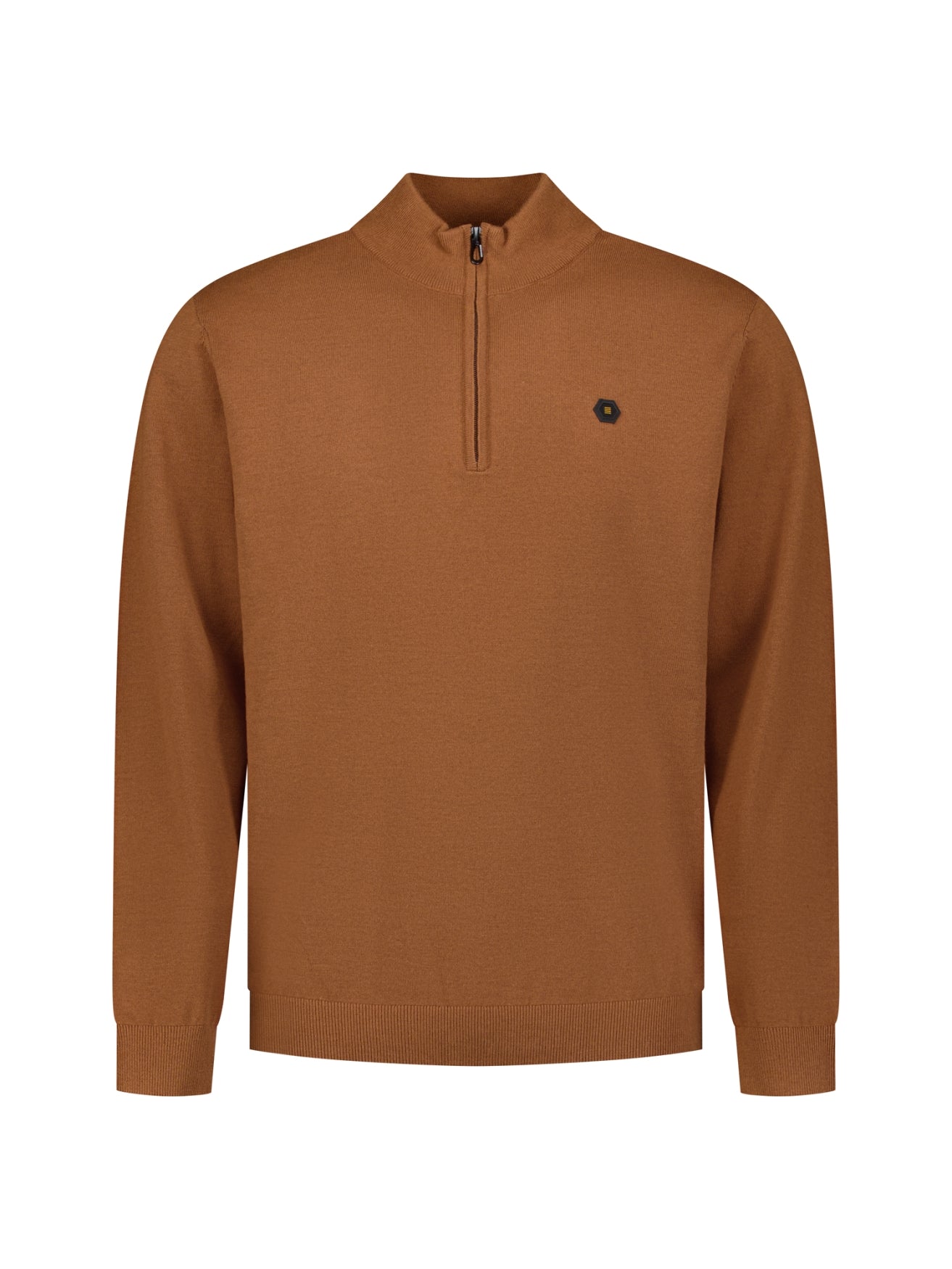 Melange Half-Zip Trui | Caramel