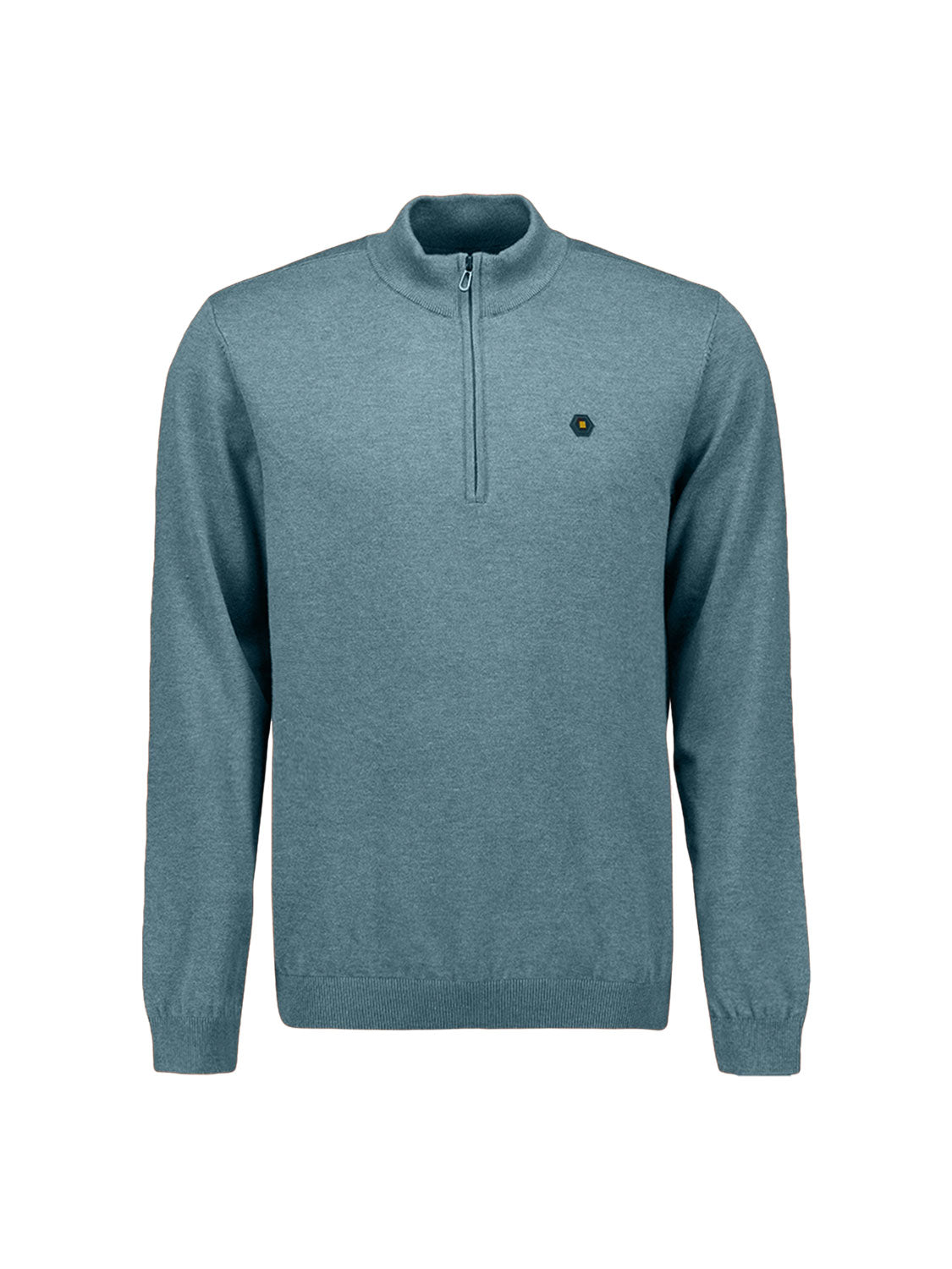 Melange Half-Zip Trui | Shadow Blue