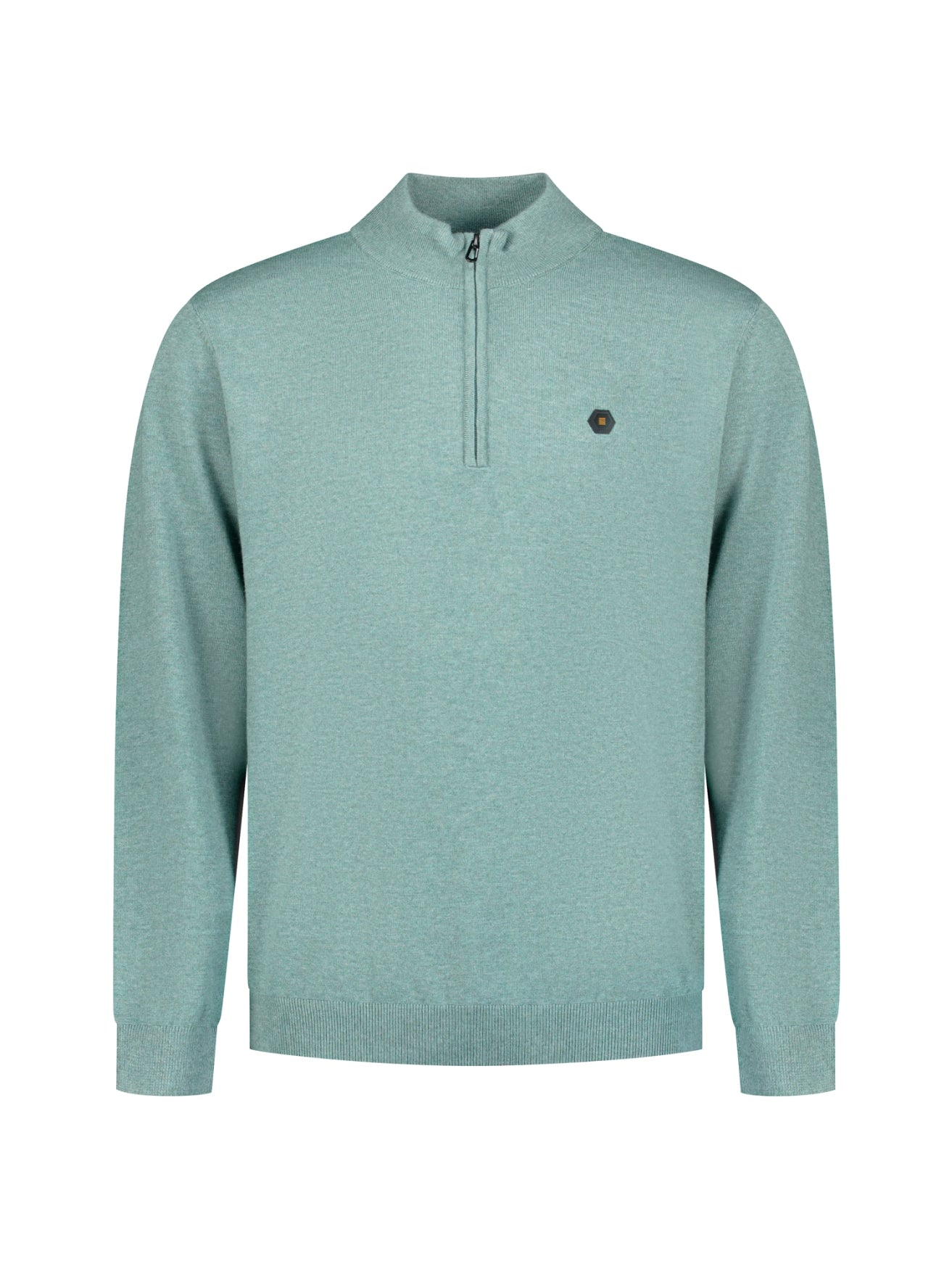 Pull Col Zippé Mélange | Dusty Blue
