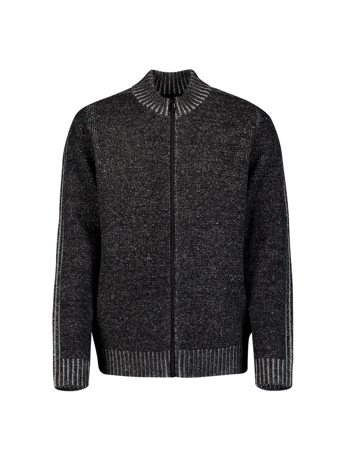 Two-Tone Knitted Cardigan | Black