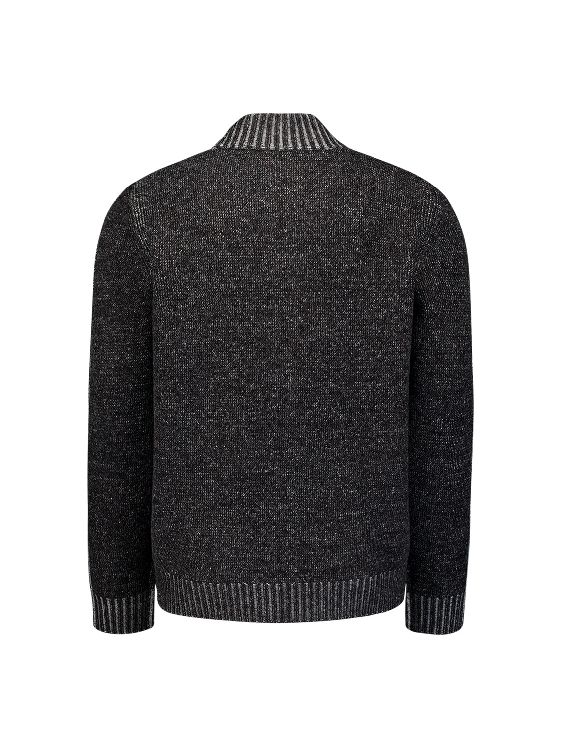 Two-Tone Knitted Cardigan | Black