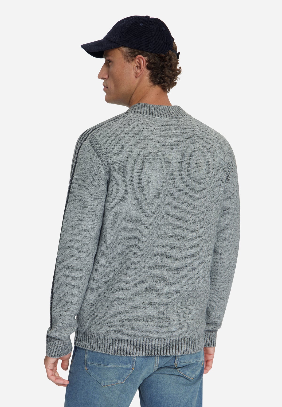 Tweekleurig gebreid vest | Grey Melange