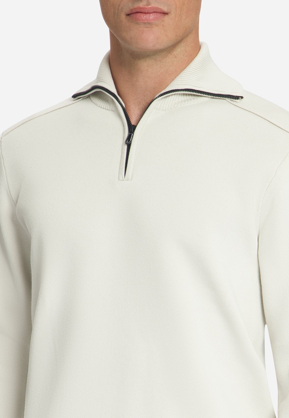 Pull texturé à demi-zip | Chalk