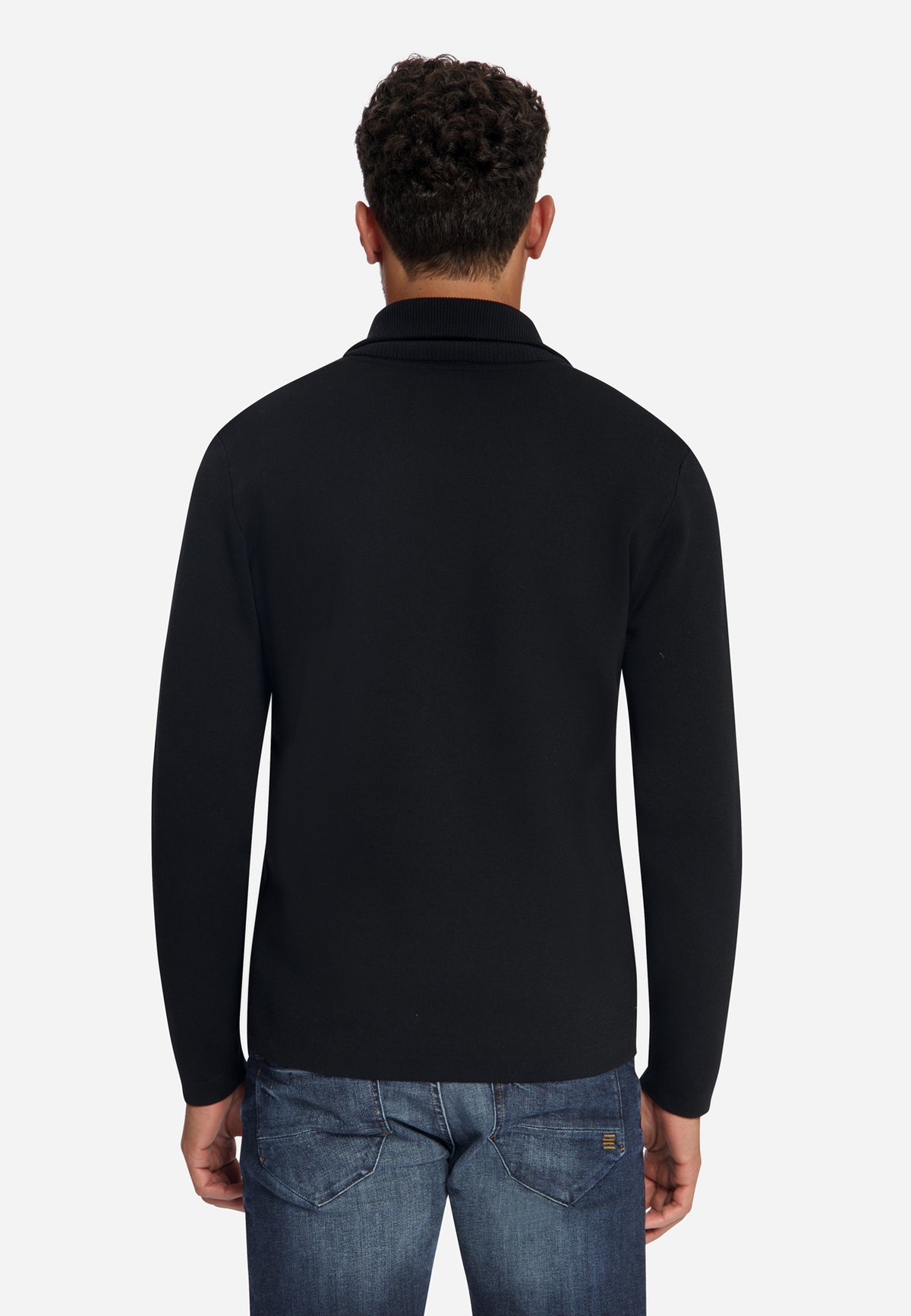 Half-zip trui met structuur | Black