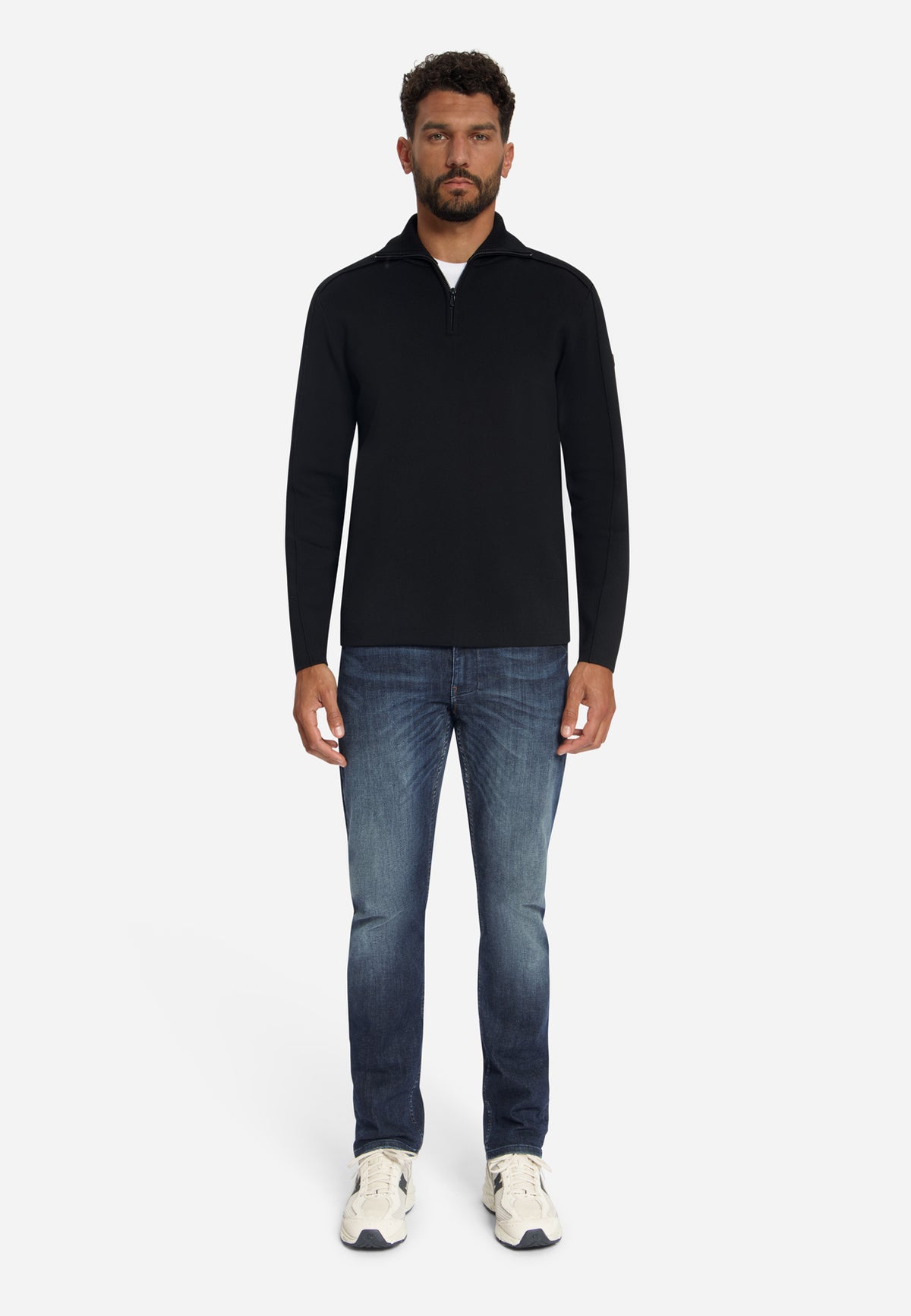 Half-zip trui met structuur | Black