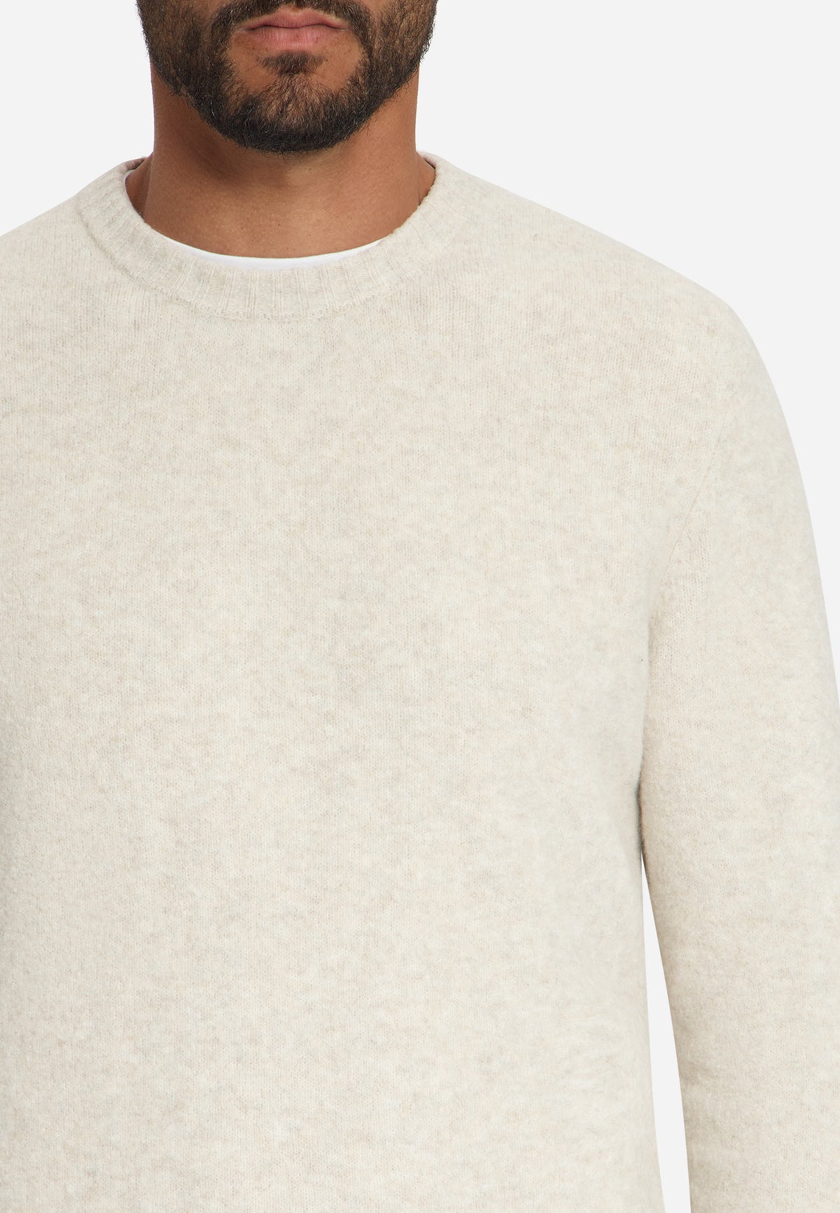 Lightweight Melange Jumper | Stone
