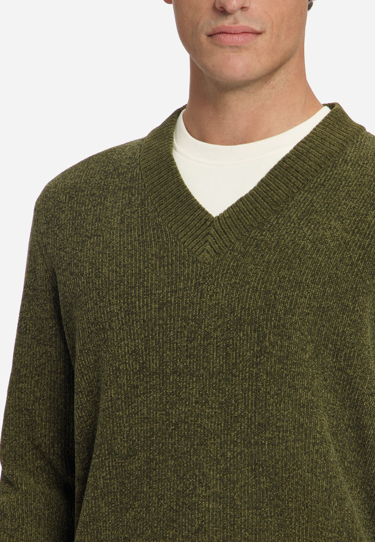 Zachte trui met V-hals | Moss